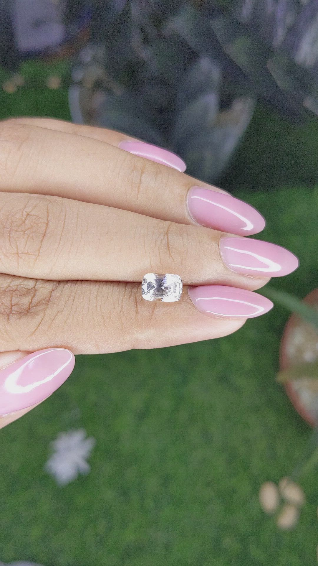 2.06 Ct. White Sapphire from Ceylon (Sri Lanka) Size Video