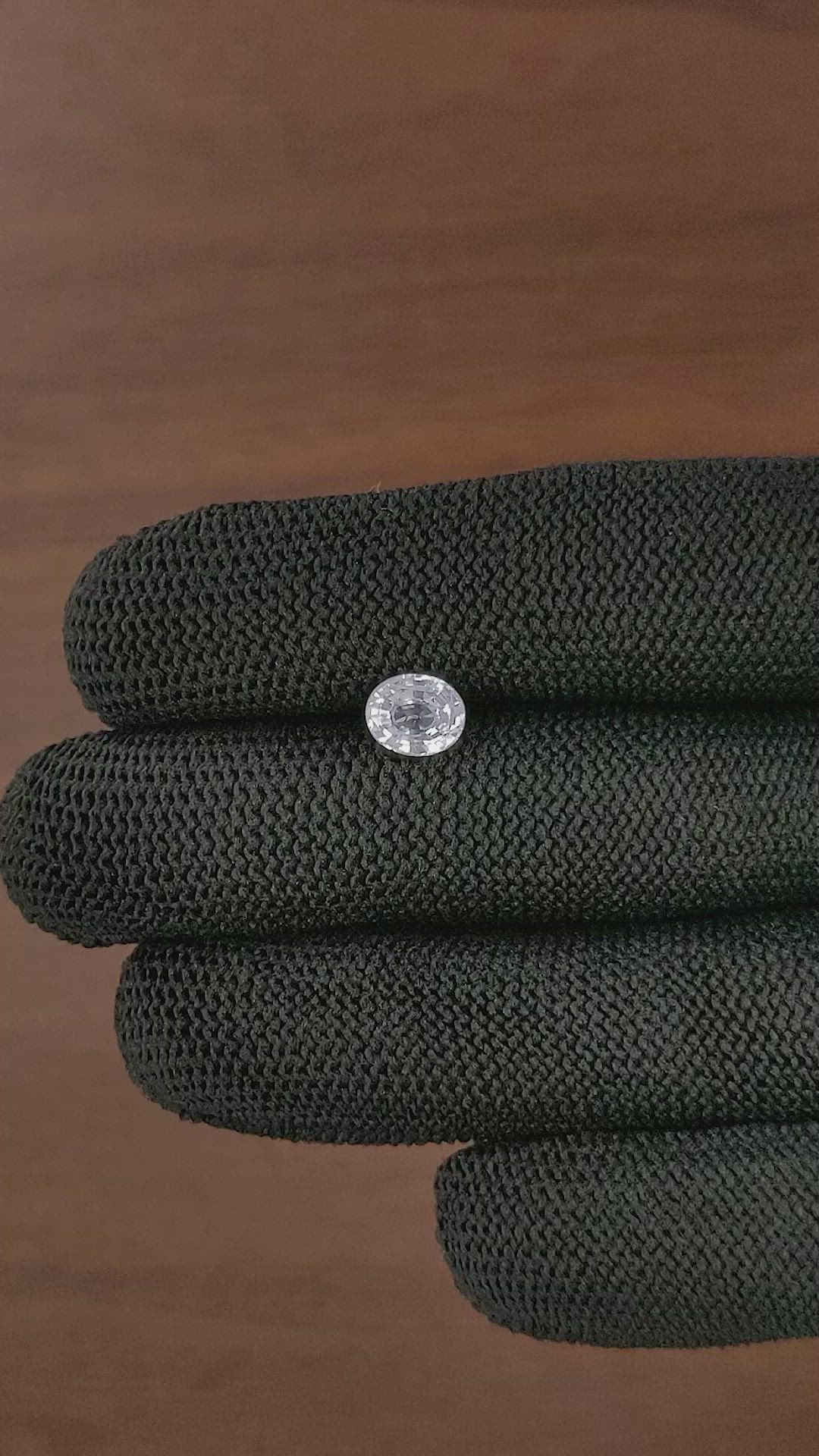 1.55 Ct. White Sapphire from Ceylon (Sri Lanka) Size Video