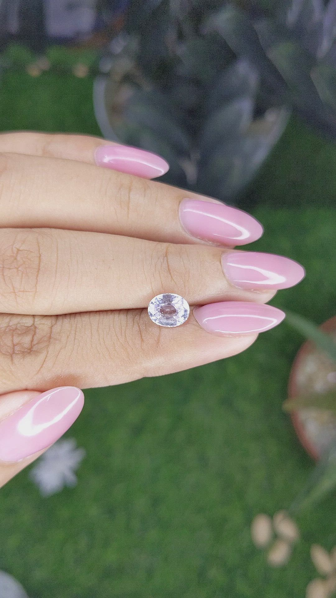 1.55 Ct. White Sapphire from Ceylon (Sri Lanka) Size Video
