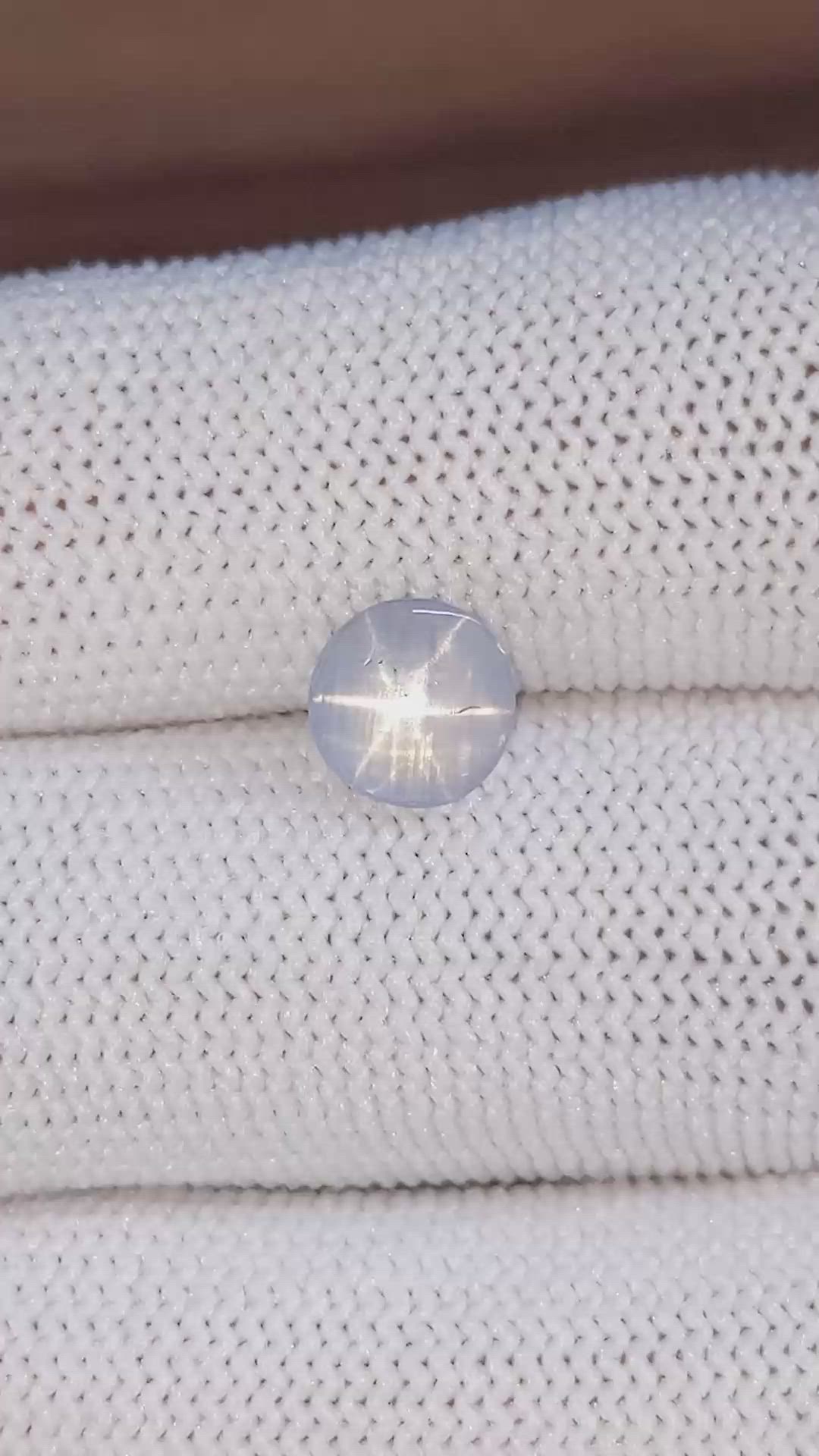 1.75 Ct. Bluish Grey Star Sapphire from Ceylon (Sri Lanka) Size Video