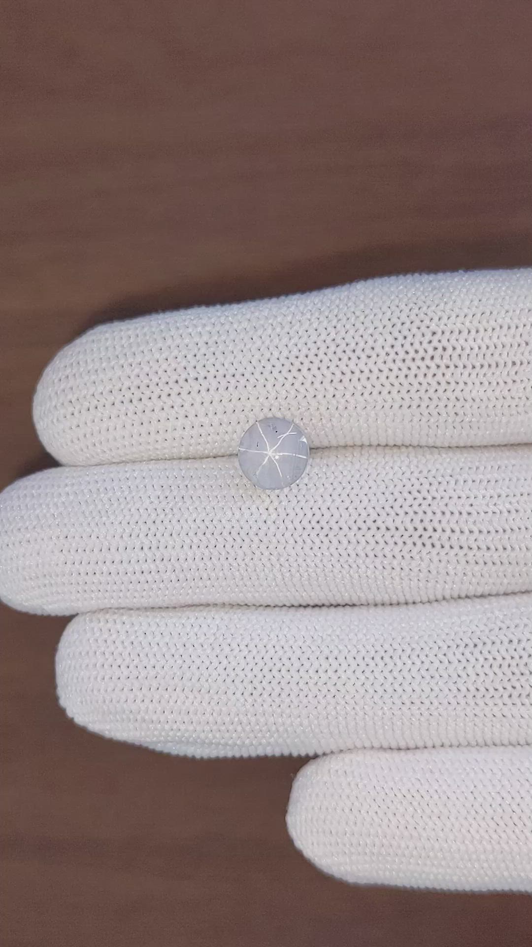 2.96 Ct. Grey Star Sapphire from Ceylon (Sri Lanka) Size Video