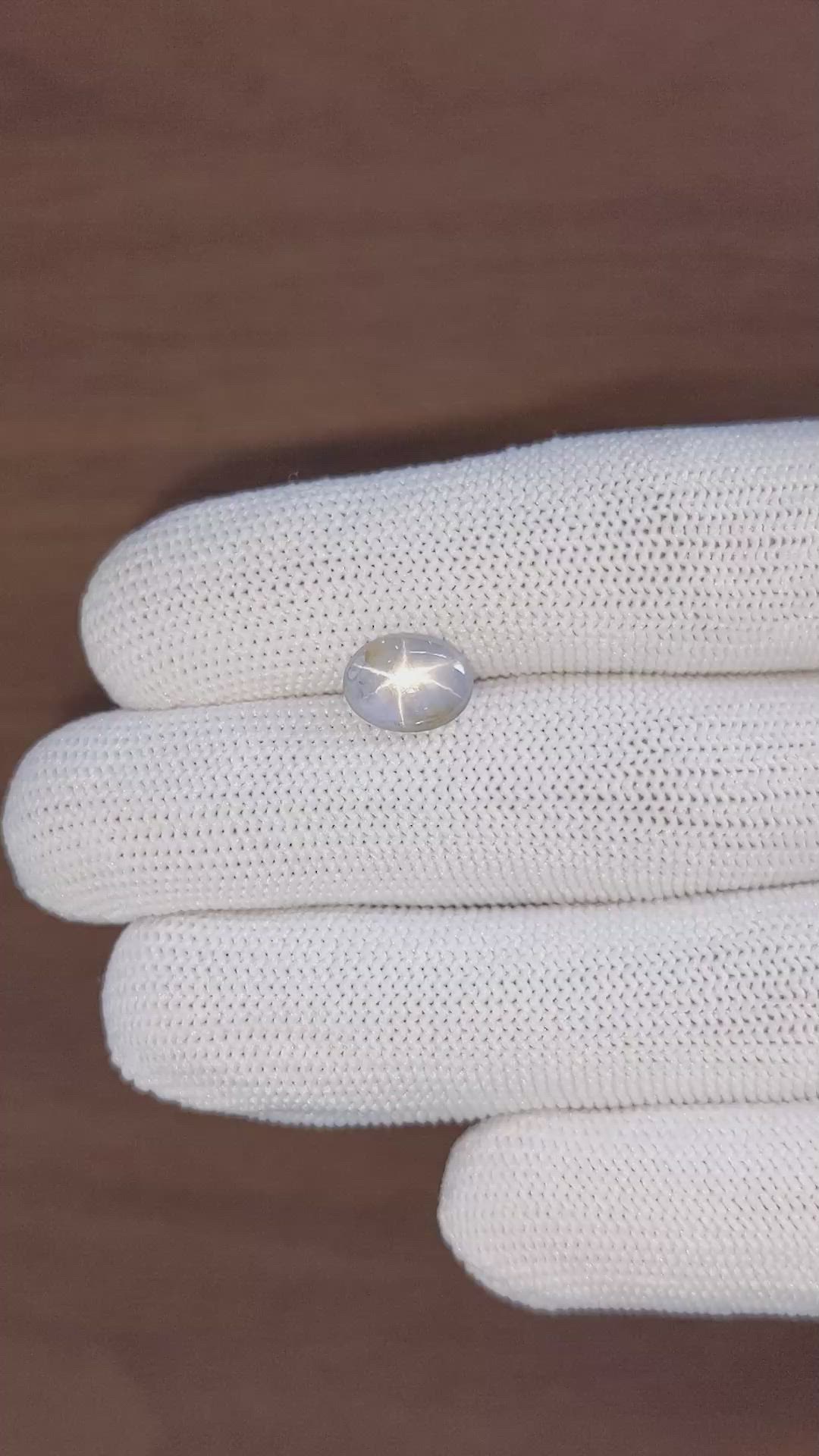 3.34 Ct. Grey Star Sapphire from Ceylon (Sri Lanka) Size Video