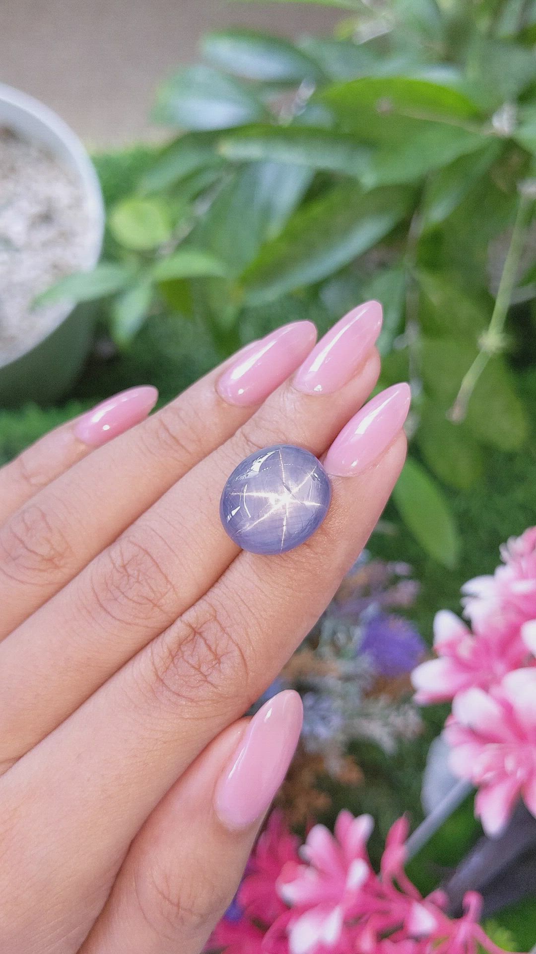 25.90 Ct. Purplish Blue Star Sapphire from Ceylon (Sri Lanka) Size Video