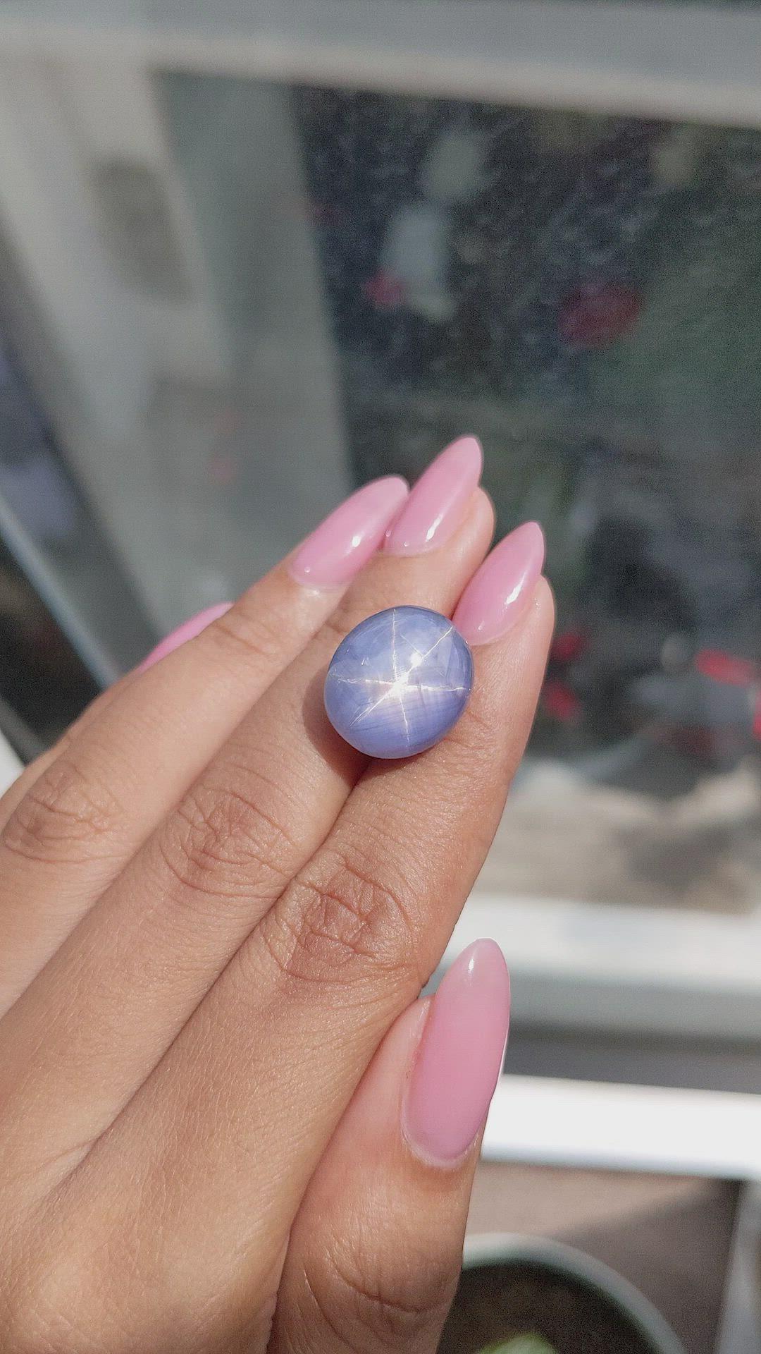 25.90 Ct. Purplish Blue Star Sapphire from Ceylon (Sri Lanka) Size Video