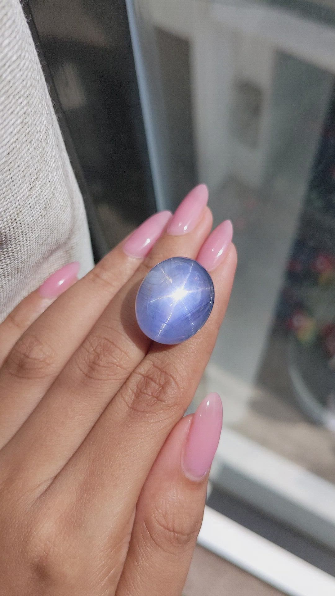 67.93 Ct. Blue Star Sapphire from Ceylon (Sri Lanka) Size Video