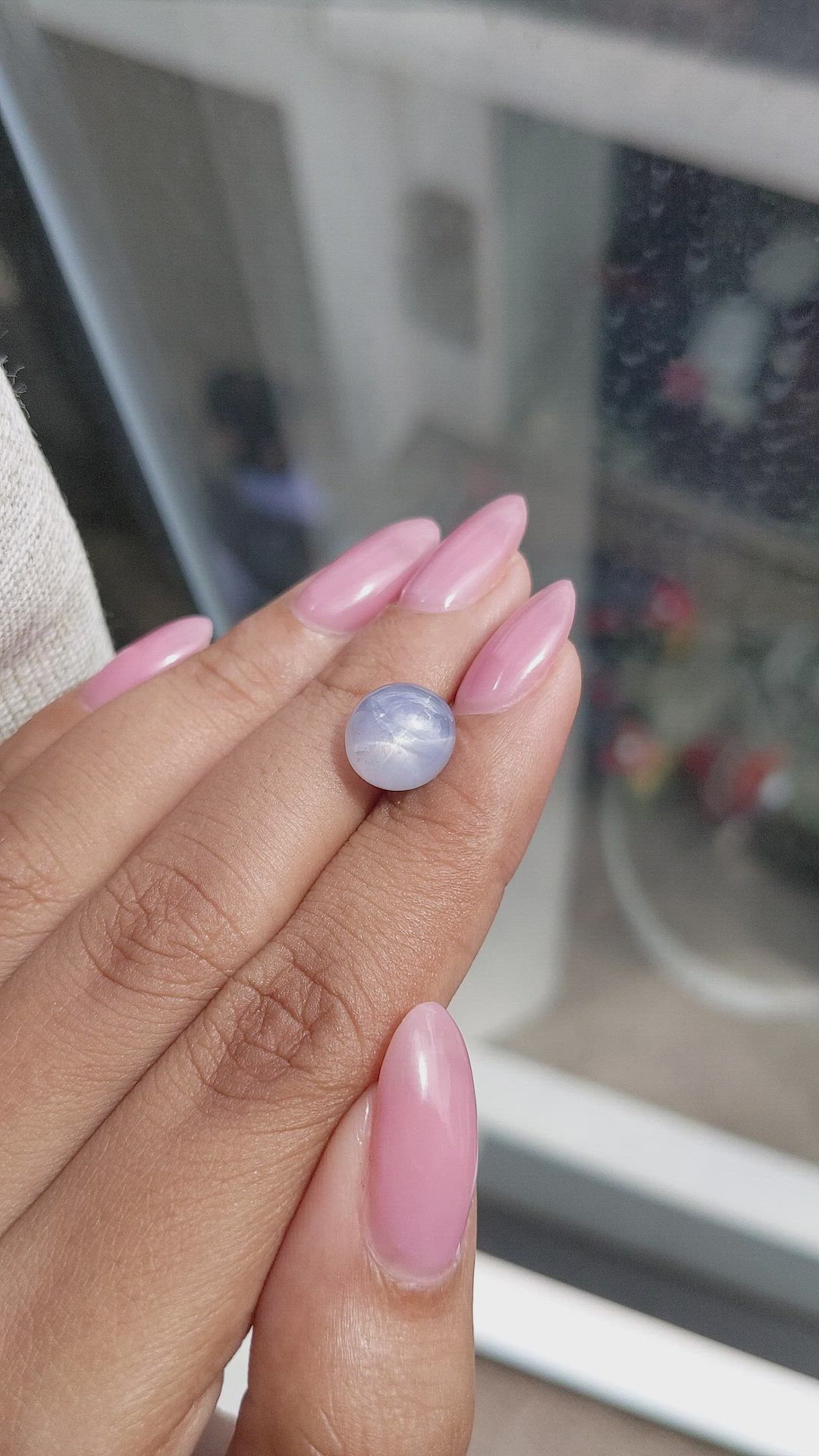 6.85 Ct. Bluish Grey Star Sapphire from Ceylon (Sri Lanka) Size Video