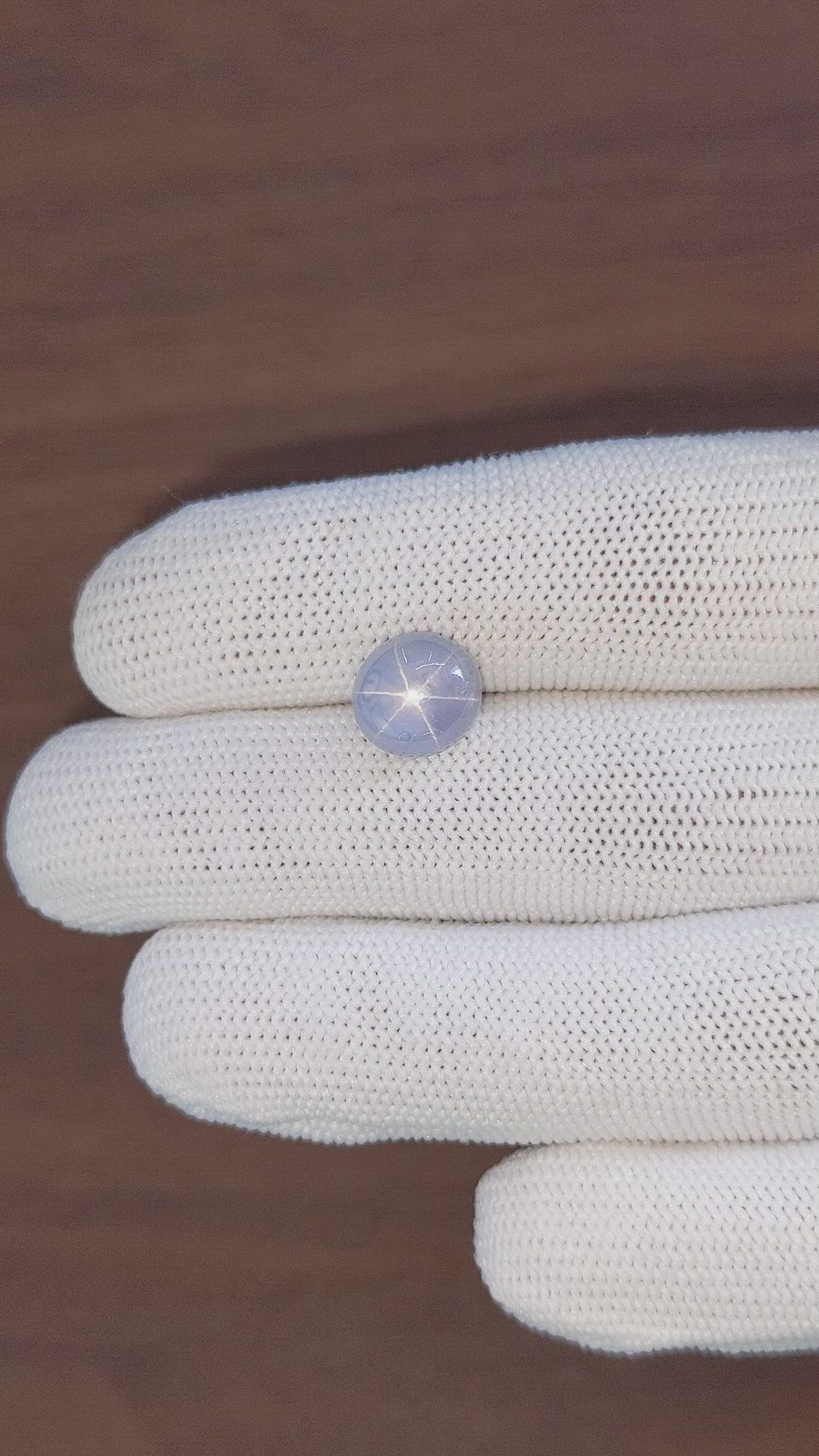6.85 Ct. Bluish Grey Star Sapphire from Ceylon (Sri Lanka) Size Video