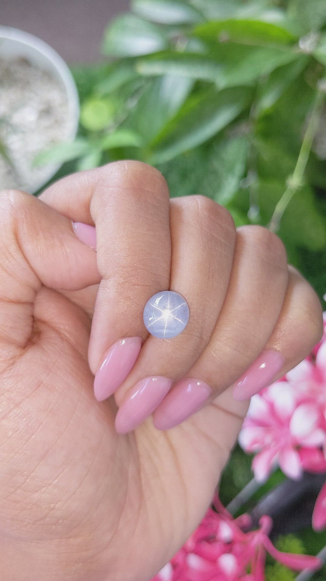 6.85 Ct. Bluish Grey Star Sapphire from Ceylon (Sri Lanka) Size Video