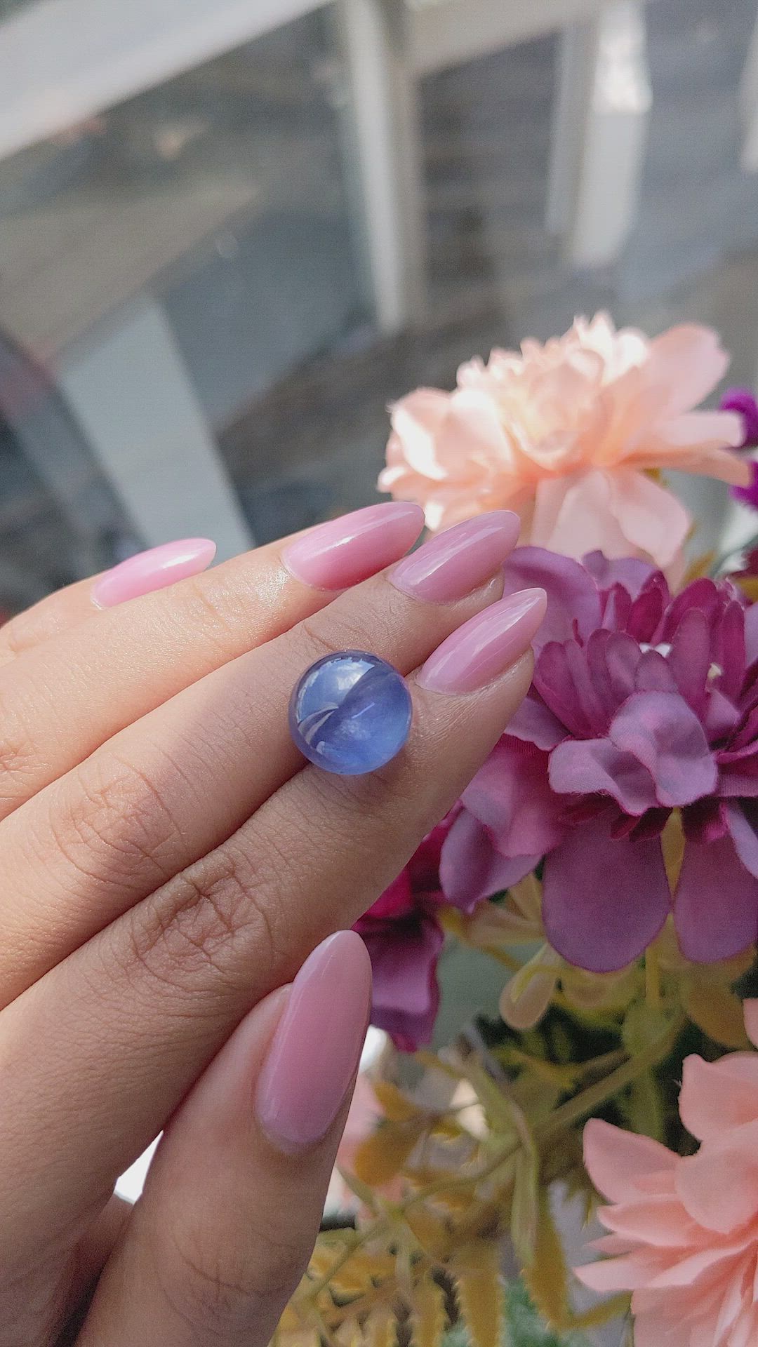 16.54 Ct. Purplish Blue Star Sapphire from Ceylon (Sri Lanka) Size Video