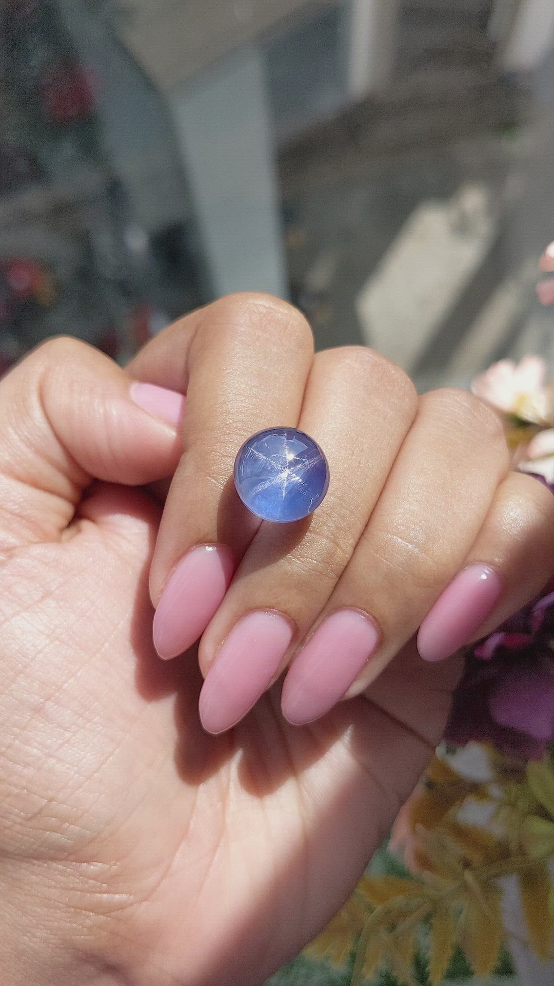 16.54 Ct. Purplish Blue Star Sapphire from Ceylon (Sri Lanka) Size Video