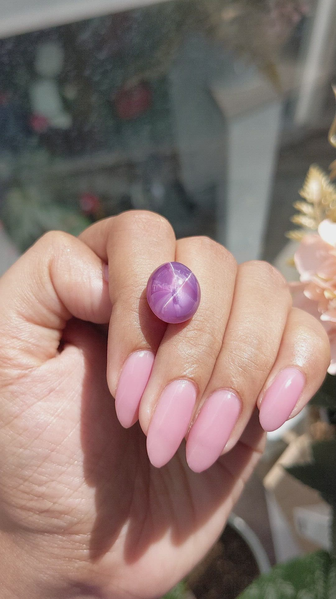 17.52 Ct. Pinkish Purple Star Sapphire from Ceylon (Sri Lanka) Size Video