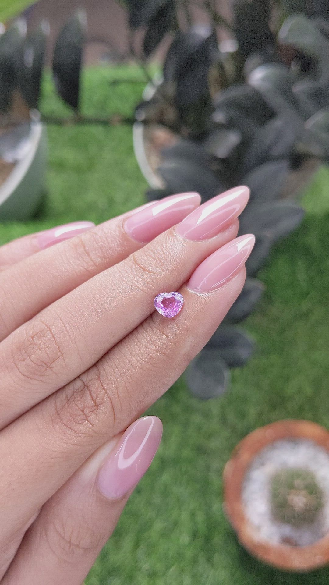 0.73 Ct. Purplish Pink Sapphire from Ceylon (Sri Lanka) Size Video