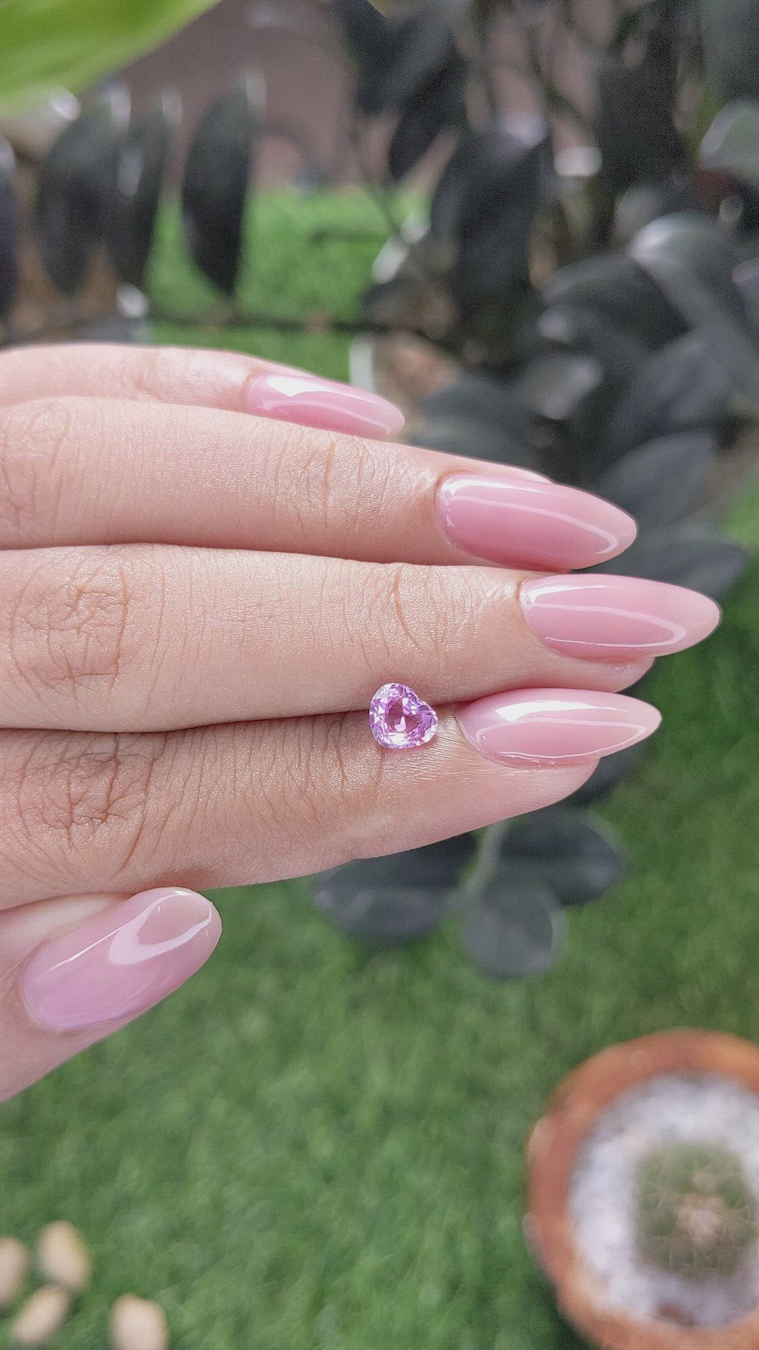 0.73 Ct. Purplish Pink Sapphire from Ceylon (Sri Lanka) Size Video