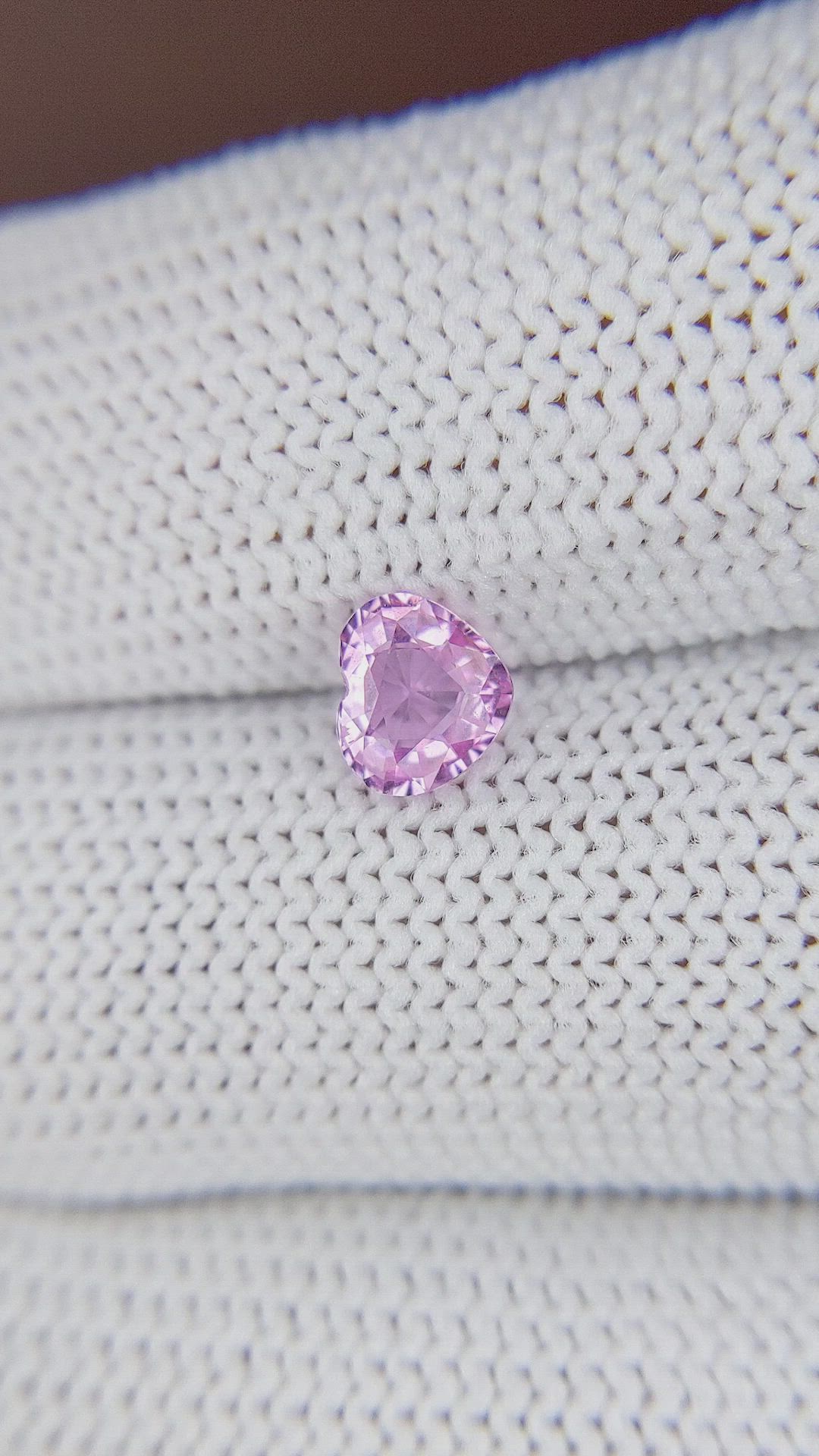 0.73 Ct. Purplish Pink Sapphire from Ceylon (Sri Lanka) Size Video