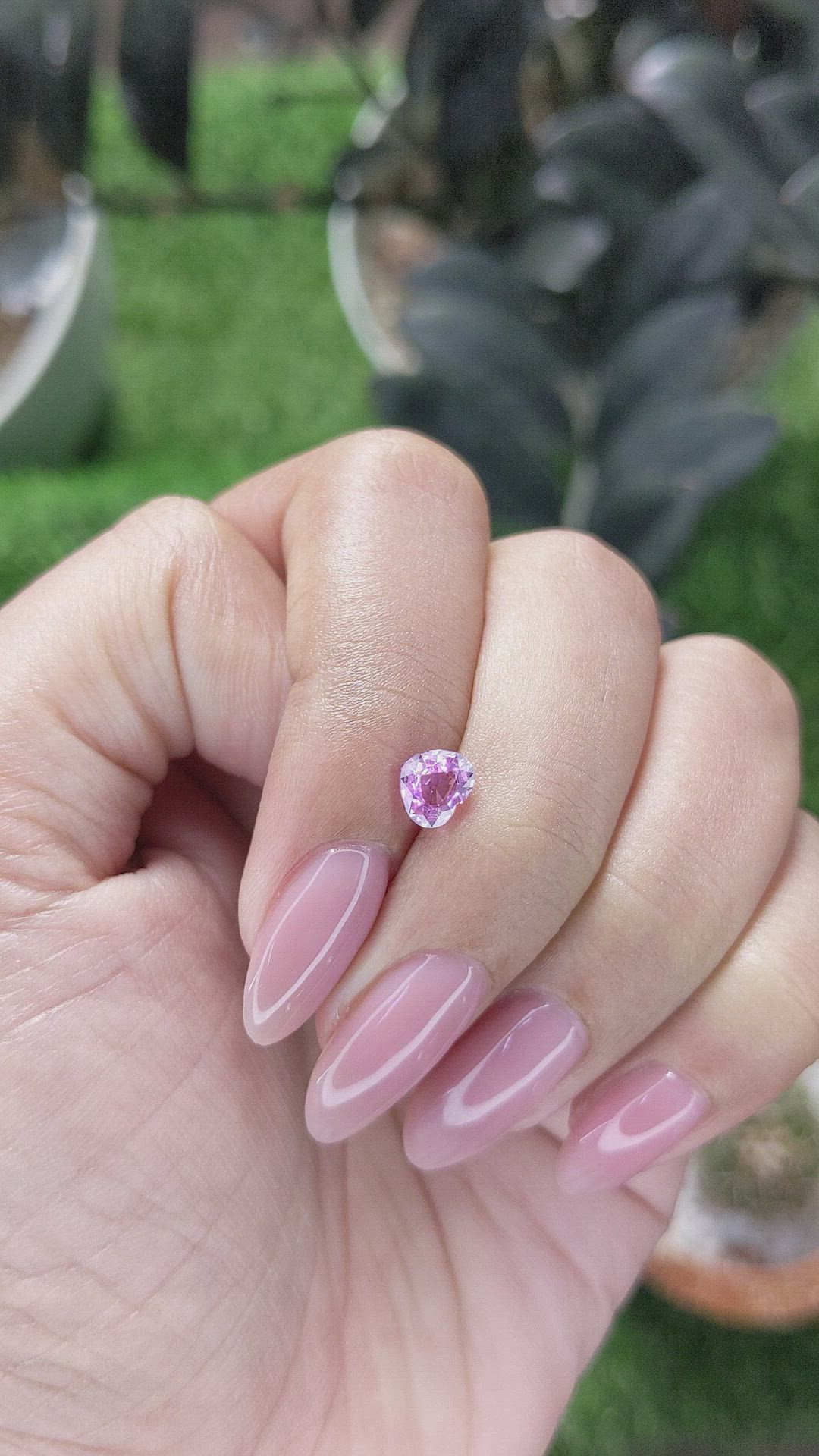 0.73 Ct. Purplish Pink Sapphire from Ceylon (Sri Lanka) Size Video