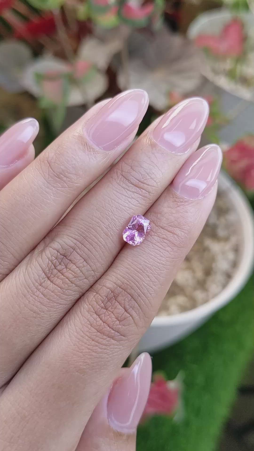 1.47 Ct. Purplish Pink Sapphire from Ceylon (Sri Lanka) Size Video