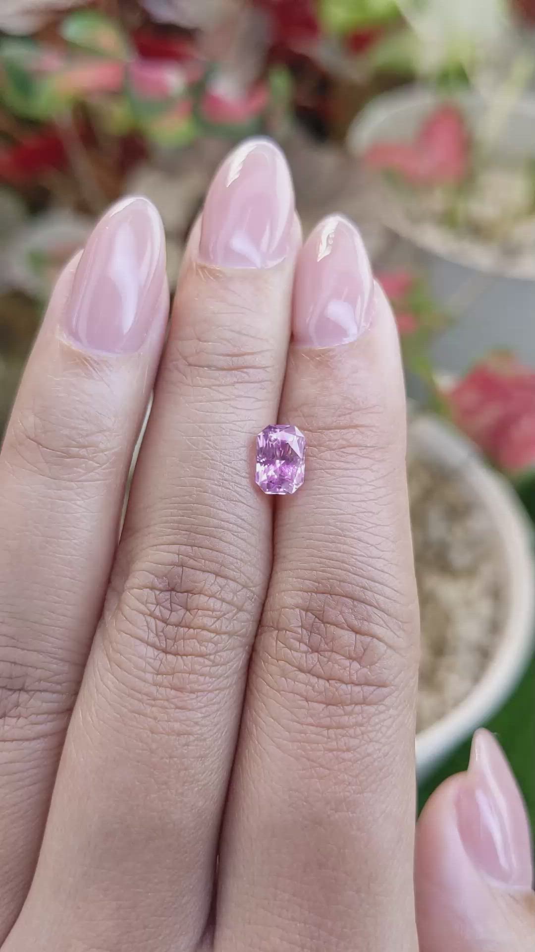 1.47 Ct. Purplish Pink Sapphire from Ceylon (Sri Lanka) Size Video