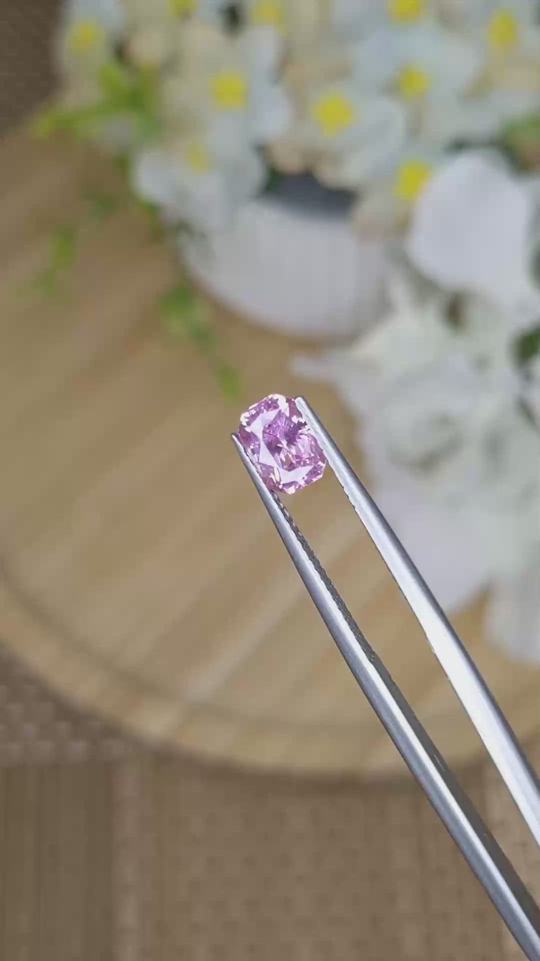 1.47 Ct. Purplish Pink Sapphire from Ceylon (Sri Lanka) Size Video