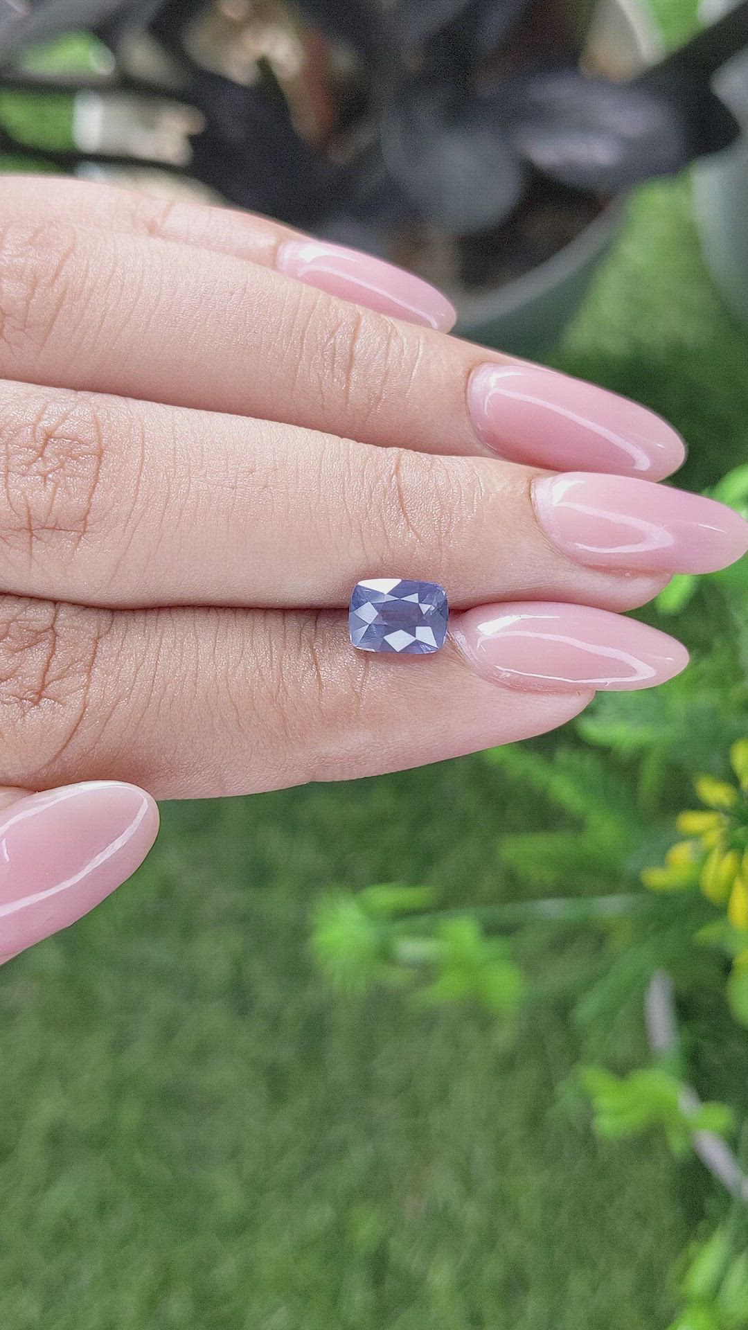 1.71 Ct. Bluish Purple Sapphire from Tanzania Size Video