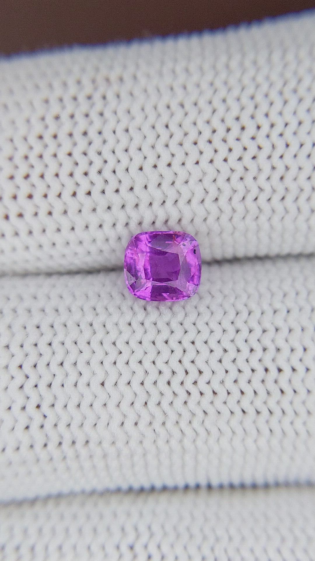1.02 Ct. Pinkish Purple Sapphire from Tanzania Size Video