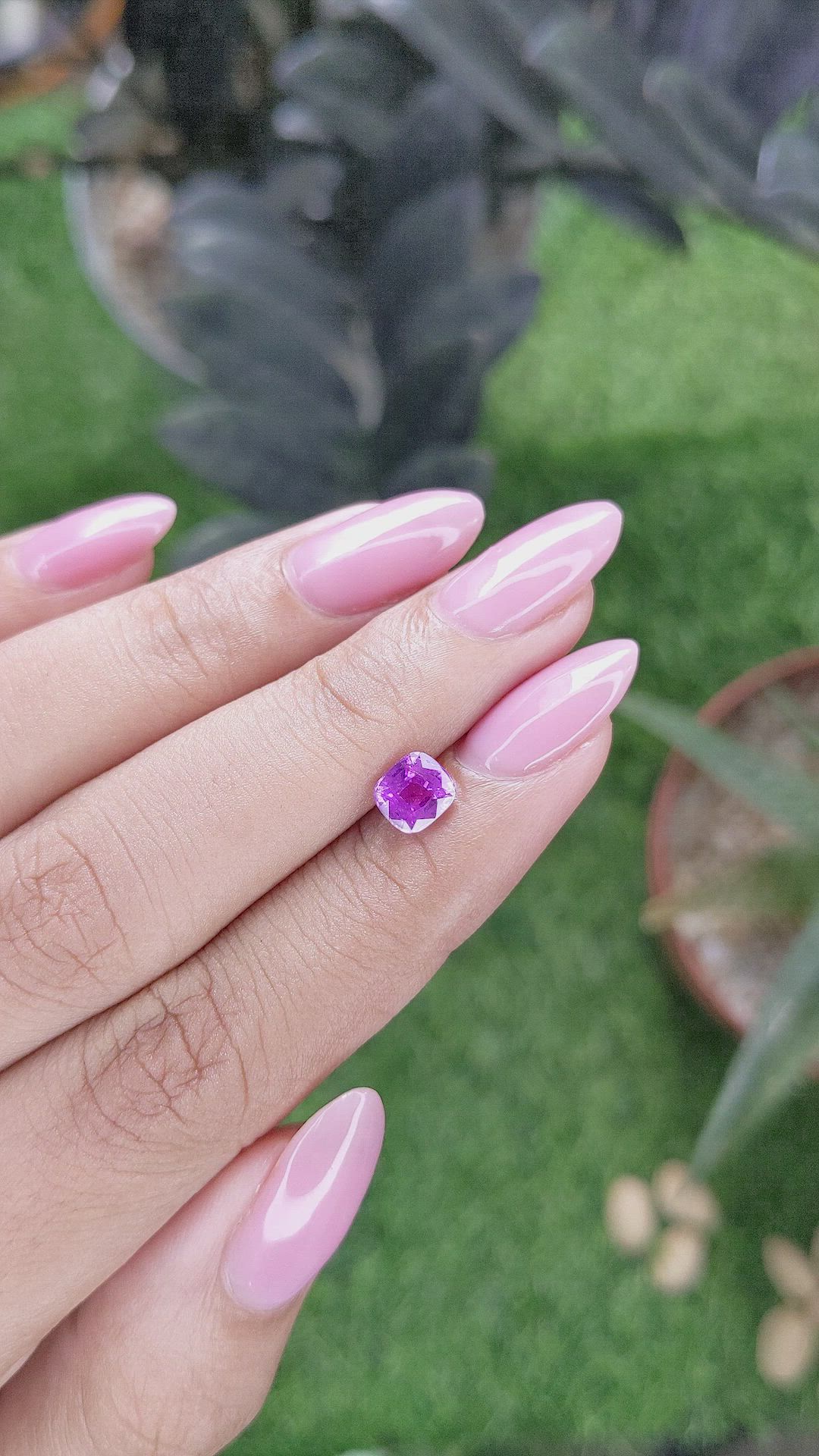 1.02 Ct. Pinkish Purple Sapphire from Tanzania Size Video