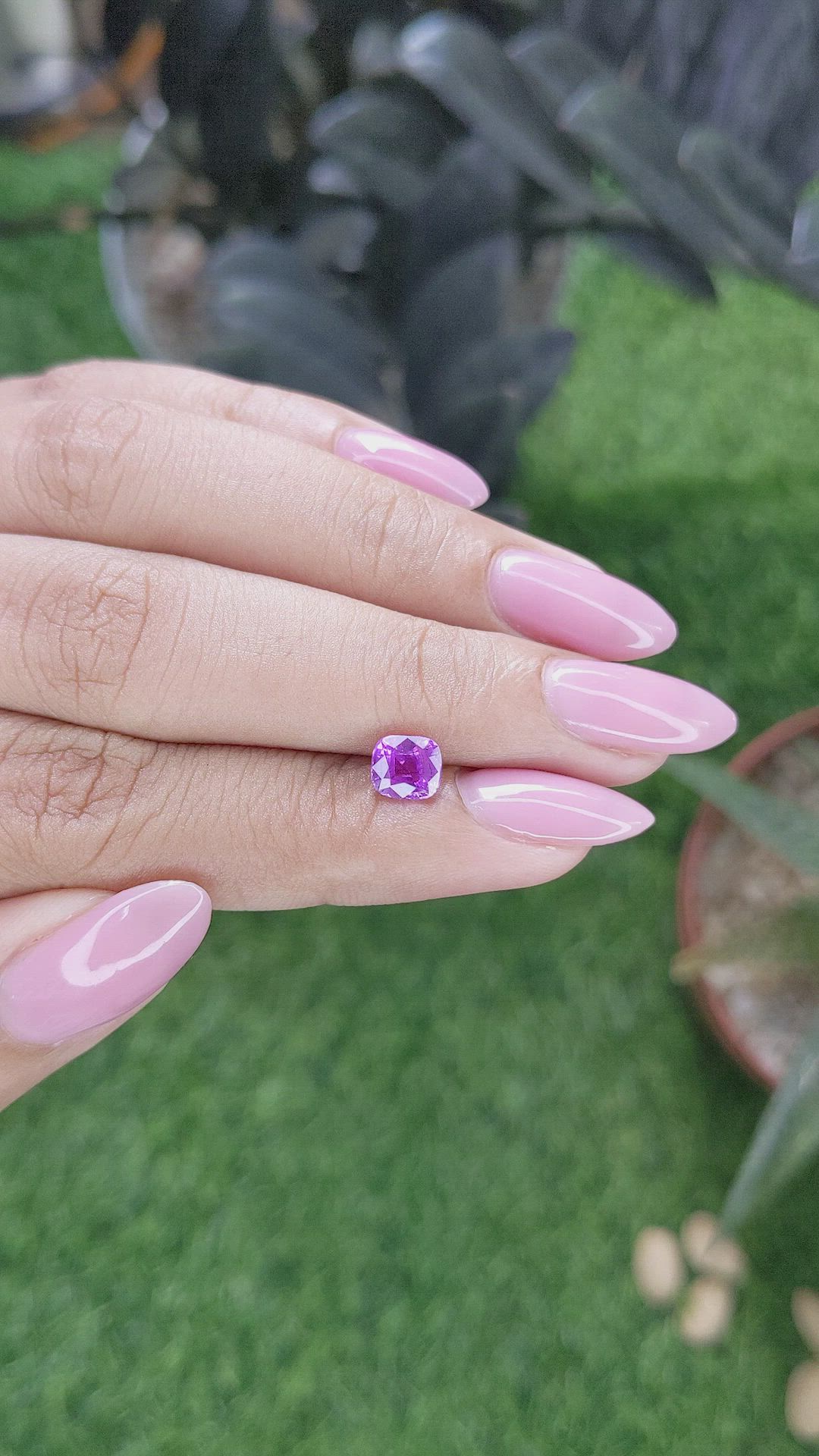 1.02 Ct. Pinkish Purple Sapphire from Tanzania Size Video