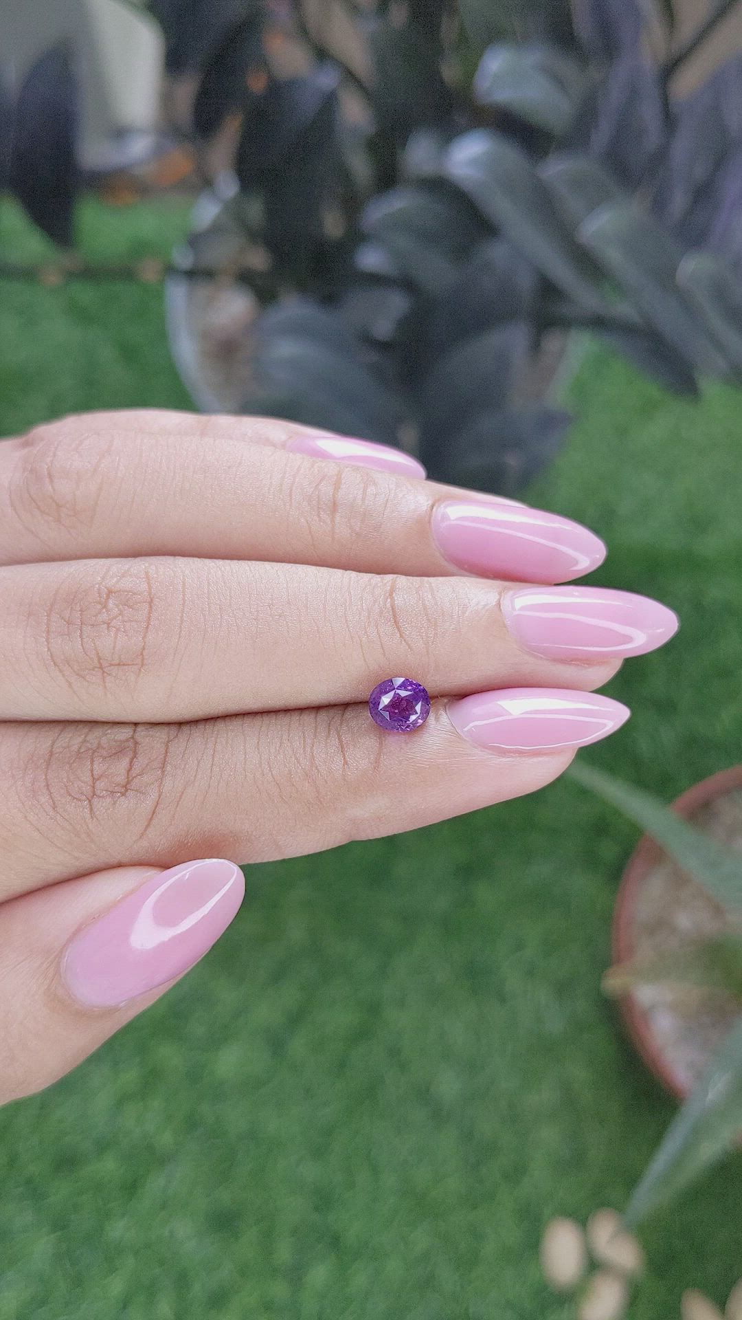 1.04 Ct. Pinkish Purple Sapphire from Tanzania Size Video