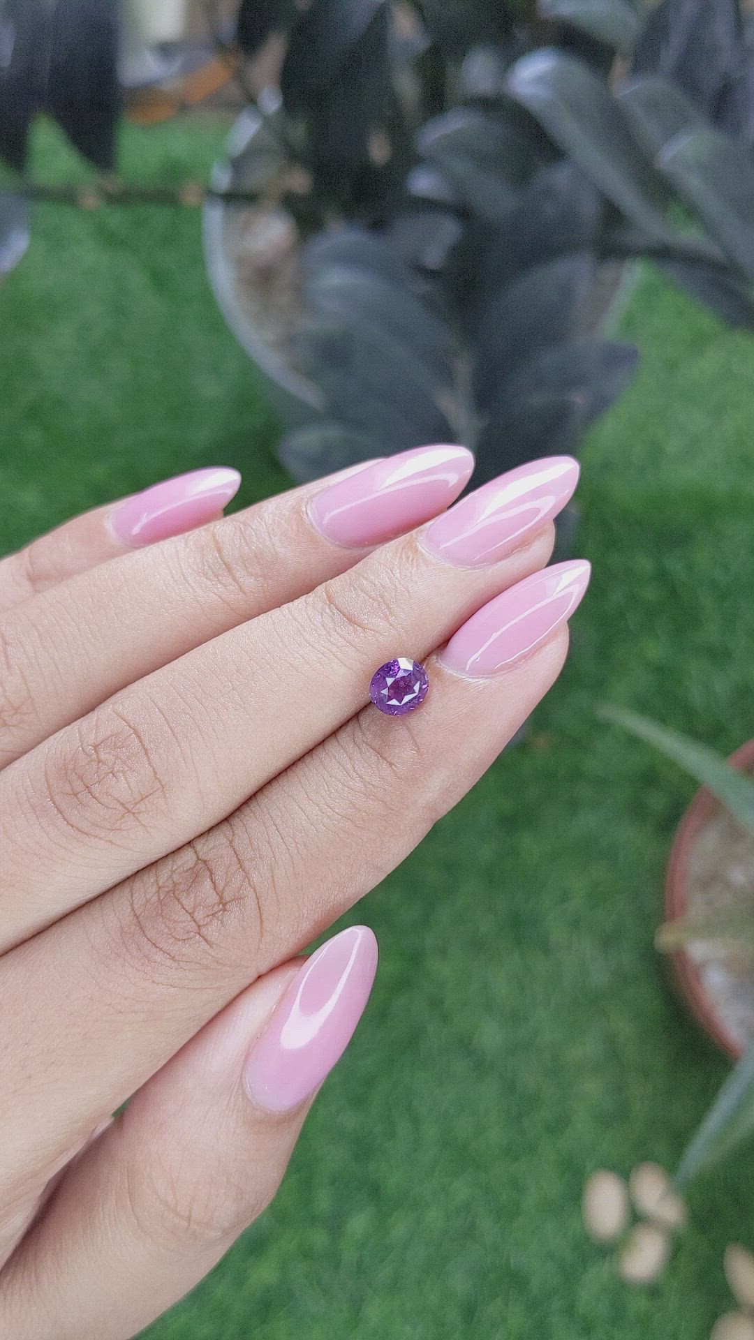 1.04 Ct. Pinkish Purple Sapphire from Tanzania Size Video