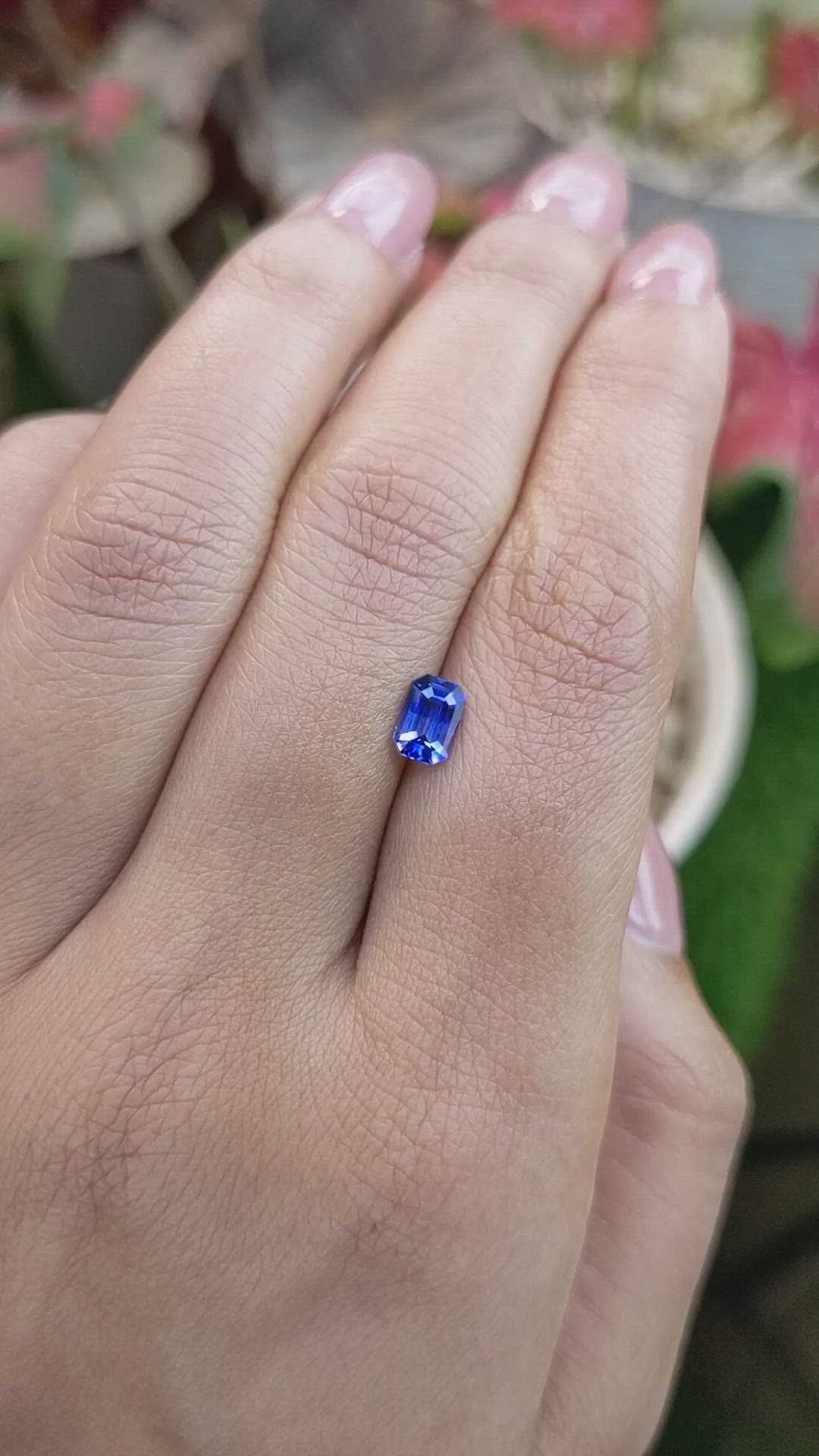 0.77 Ct. Blue Sapphire from Ceylon (Sri Lanka) Size Video