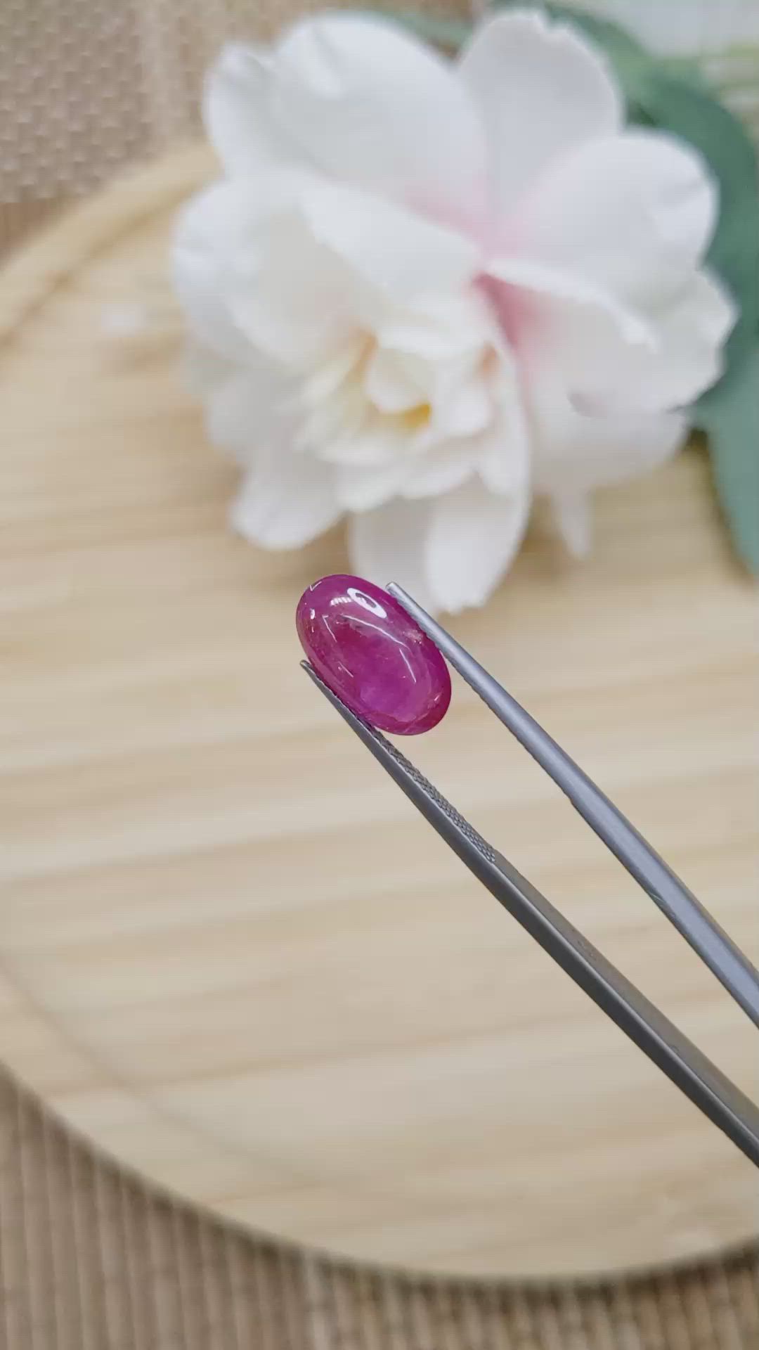 5.26 Ct. Pinkish Purple Cabochon Sapphire from Tanzania Size Video