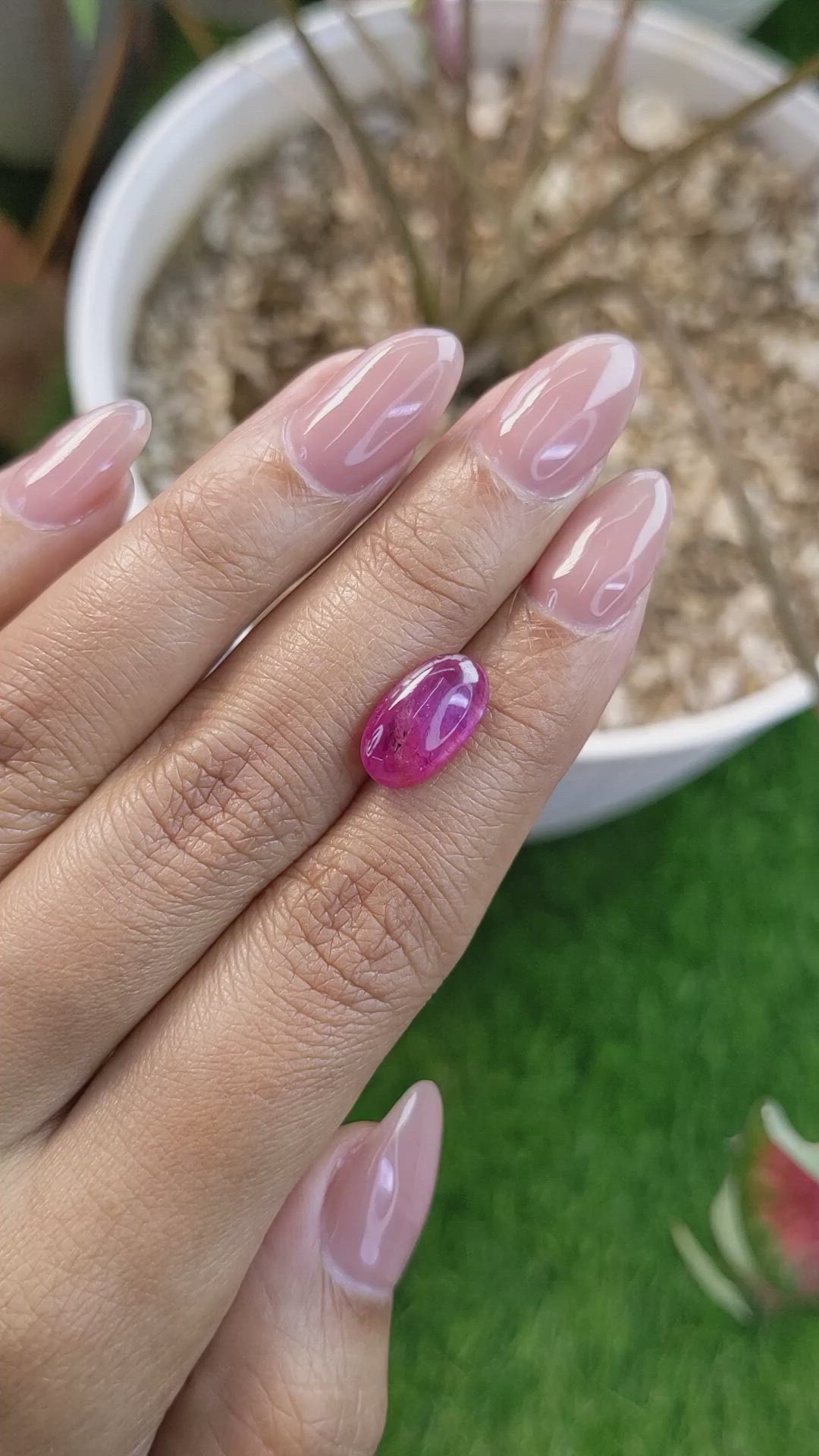 5.26 Ct. Pinkish Purple Cabochon Sapphire from Tanzania Size Video