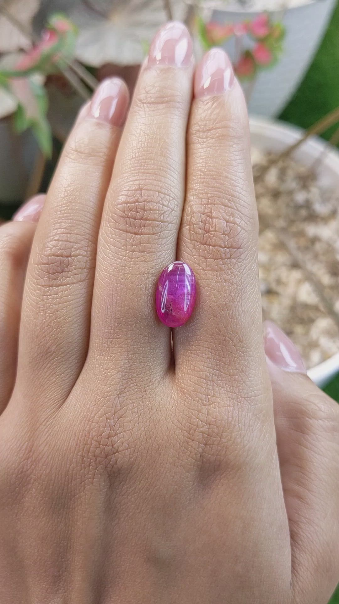 5.26 Ct. Pinkish Purple Cabochon Sapphire from Tanzania Size Video