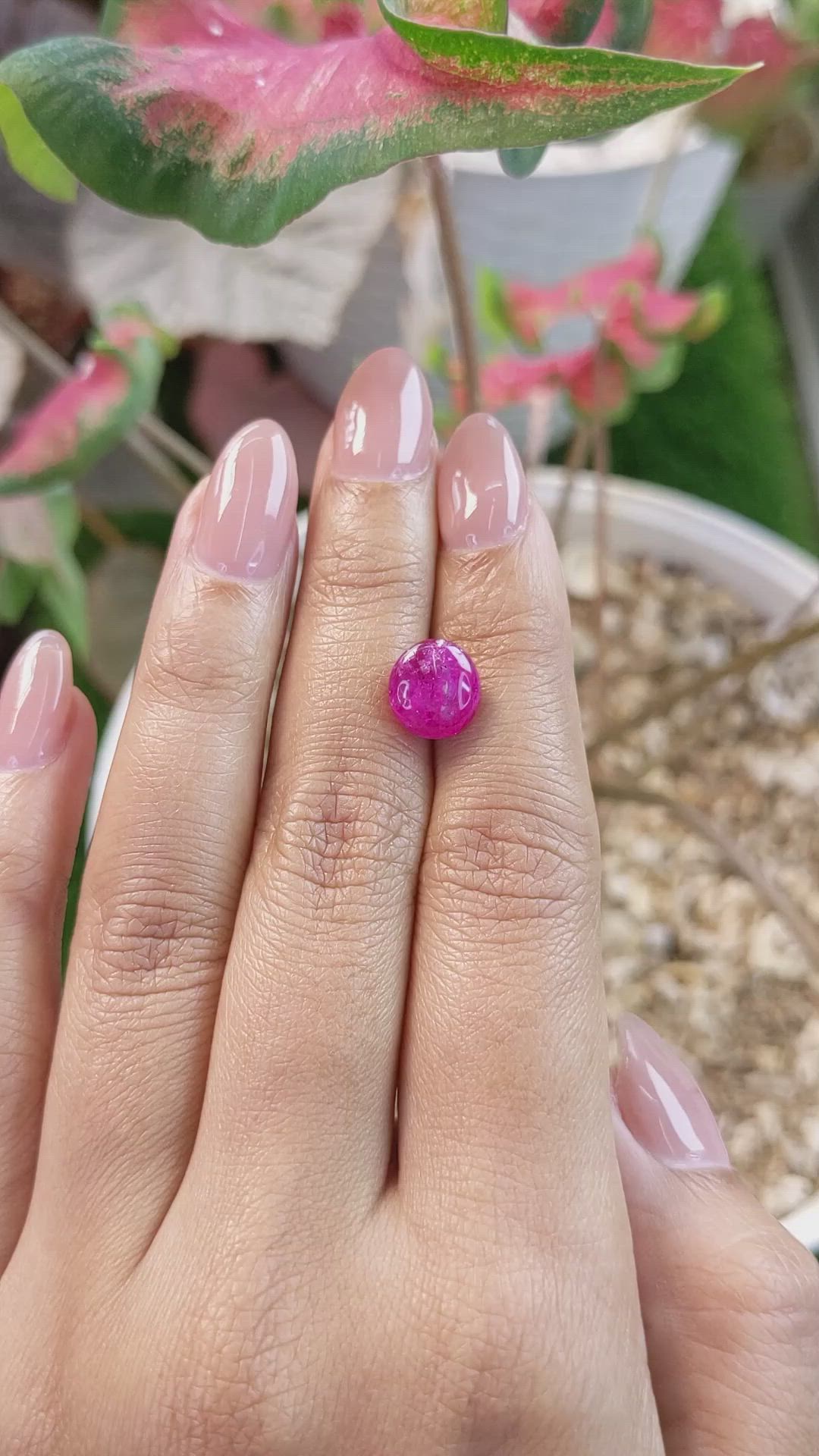 4.35 Ct. Pinkish Purple Cabochon Sapphire from Tanzania Size Video
