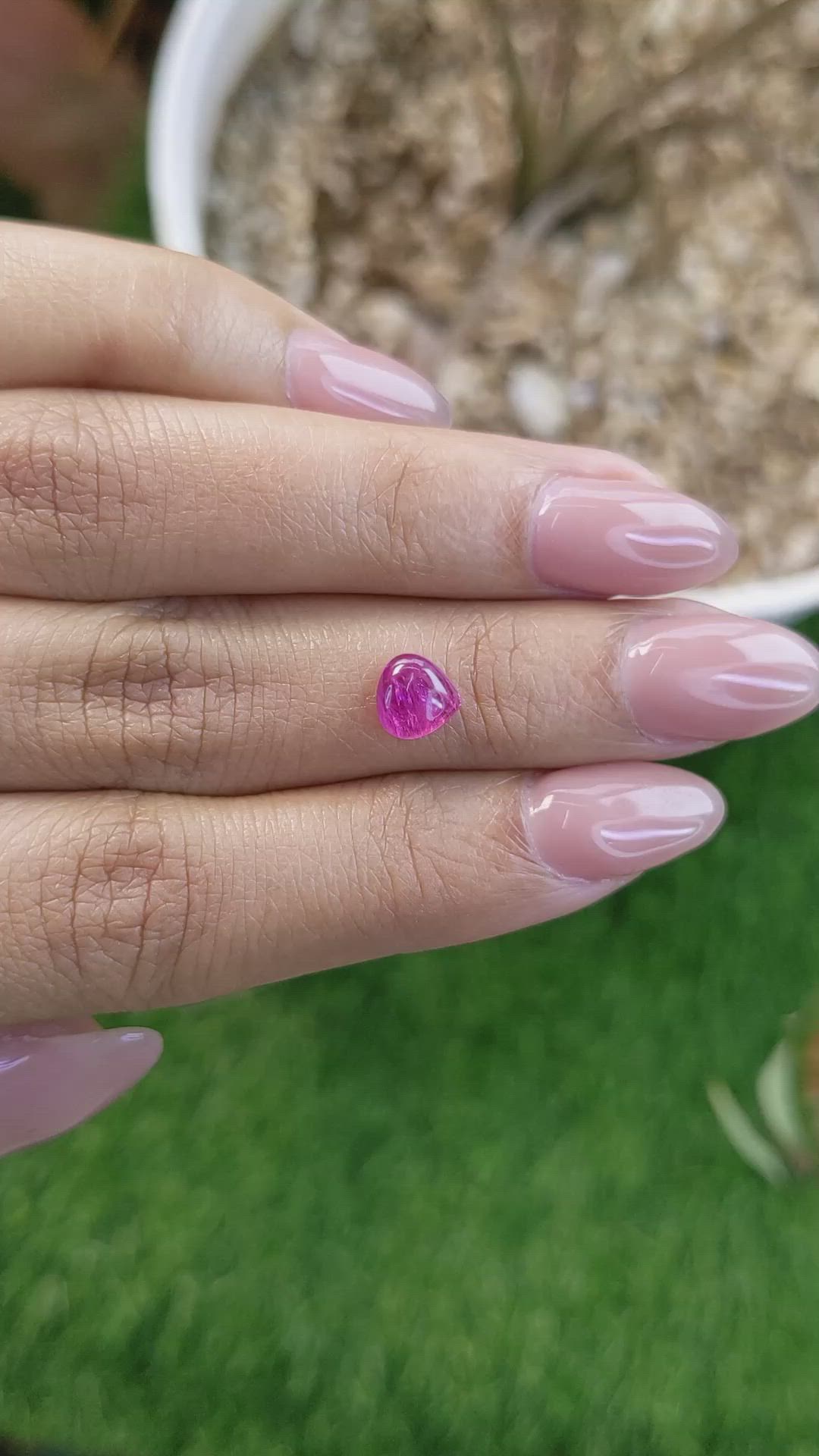 1.29 Ct. Pink Cabochon Sapphire from Tanzania Size Video