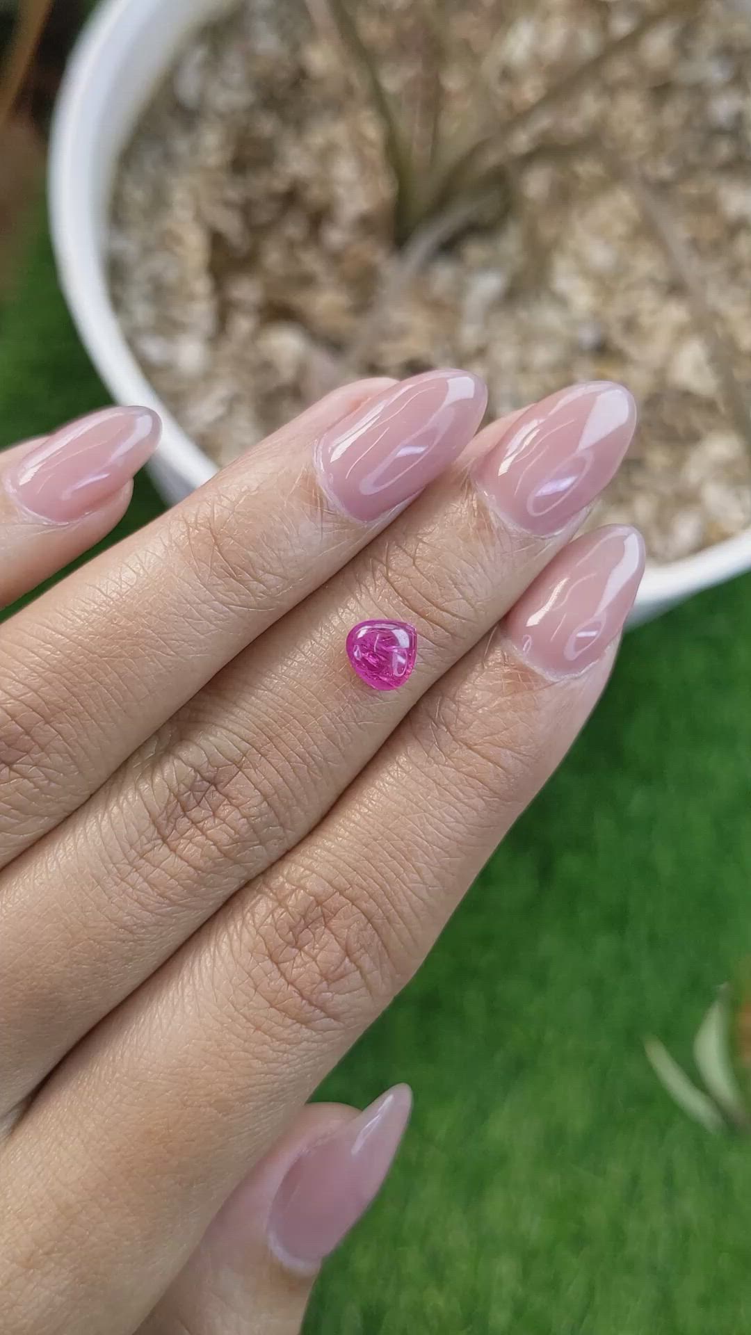 1.29 Ct. Pink Cabochon Sapphire from Tanzania Size Video