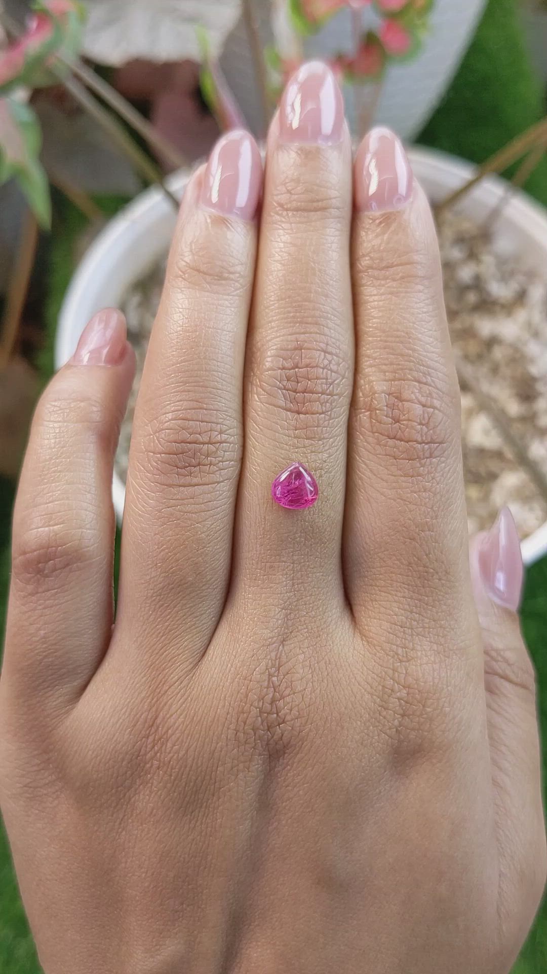1.29 Ct. Pink Cabochon Sapphire from Tanzania Size Video