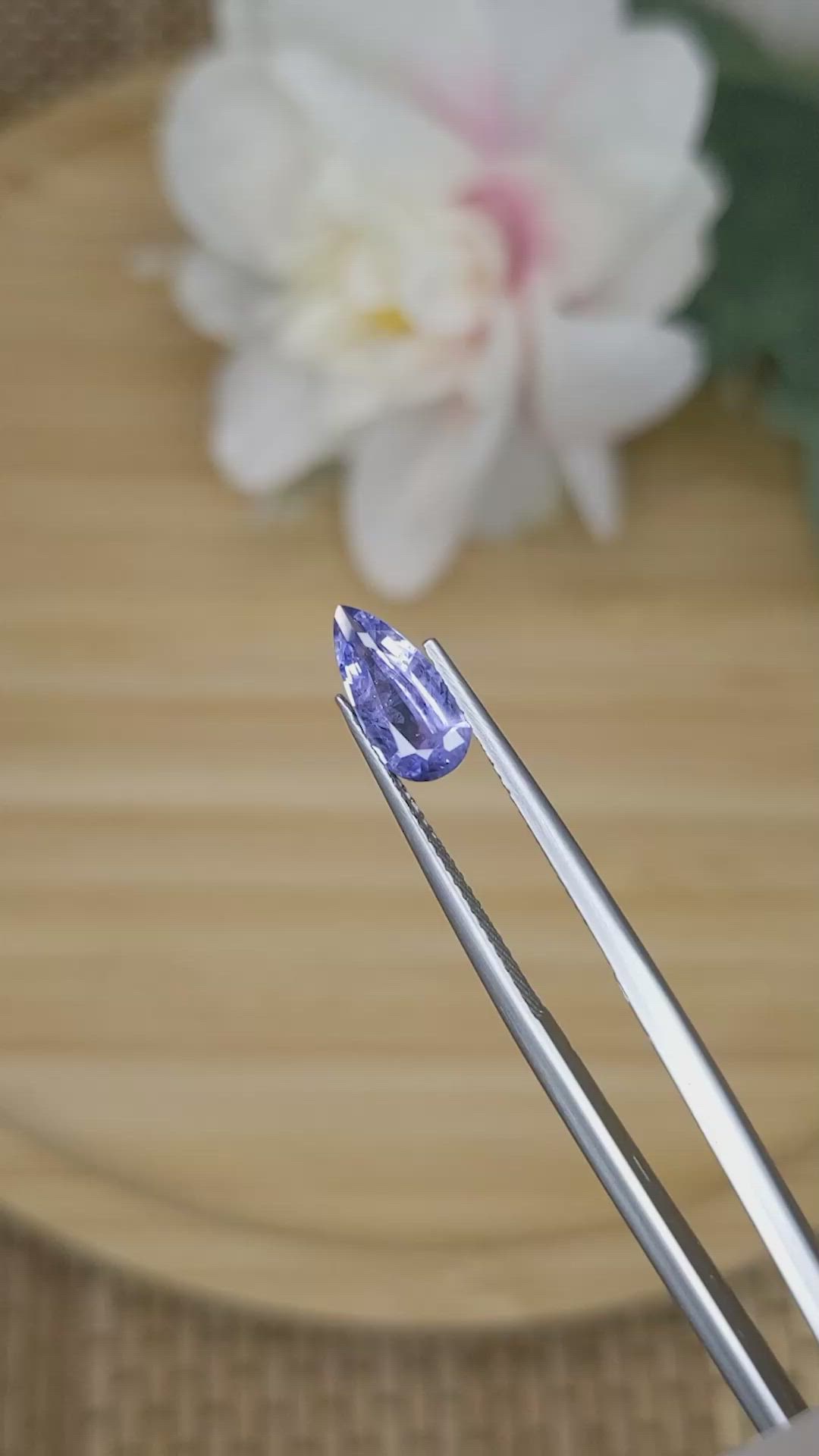 1.32 Ct. Violet Sapphire from Tanzania Size Video