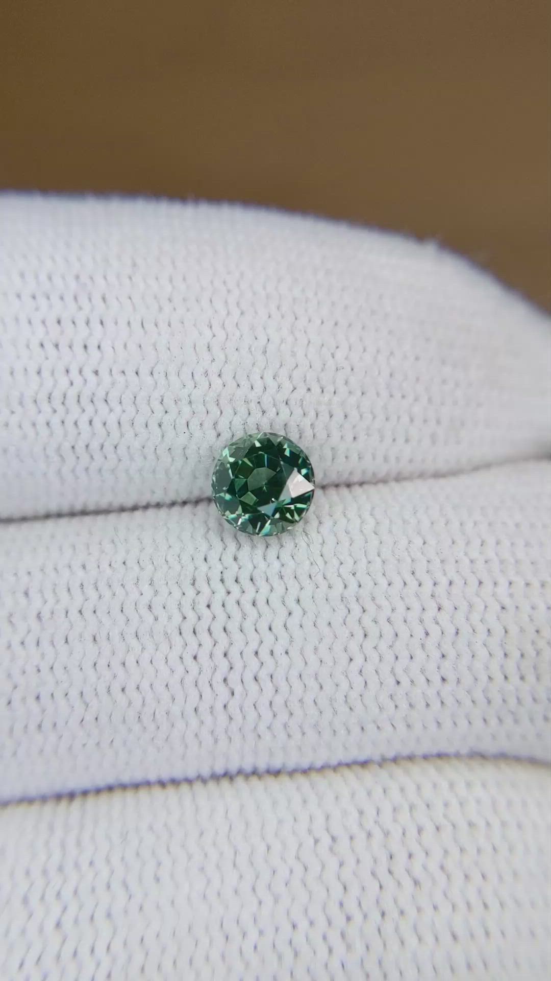 1.03 Ct. Bluish Green Sapphire from Montana Size Video
