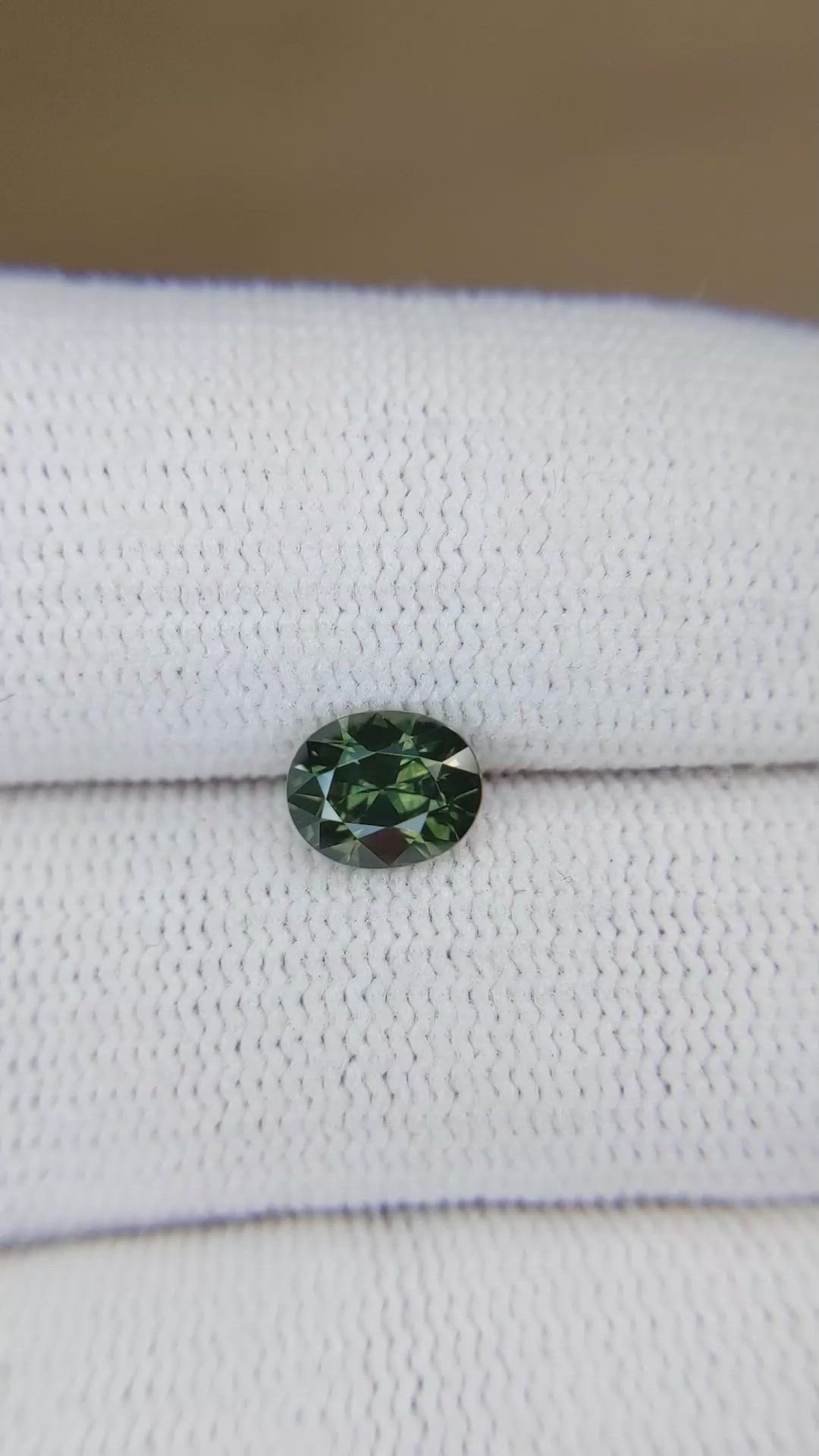 1.12 Ct. Green Sapphire from Montana Size Video