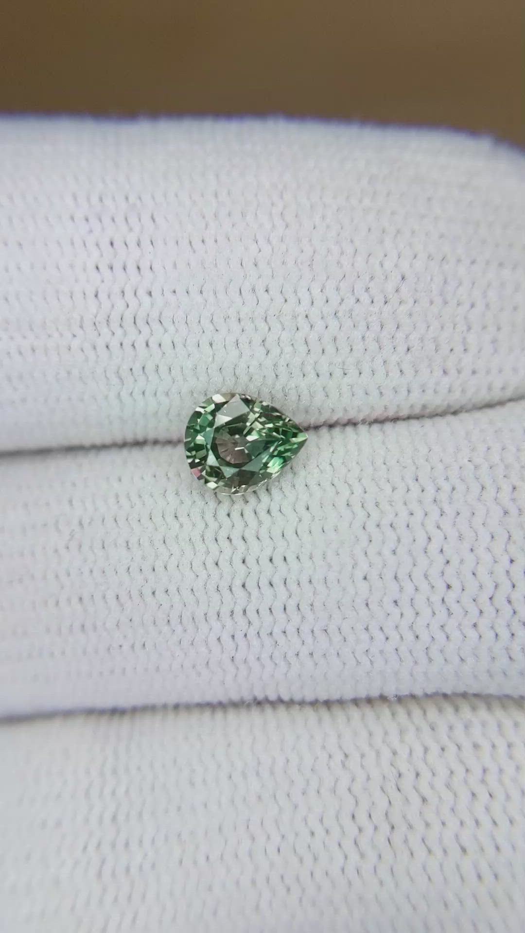 1.02 Ct. Bluish Green Sapphire from Montana Size Video