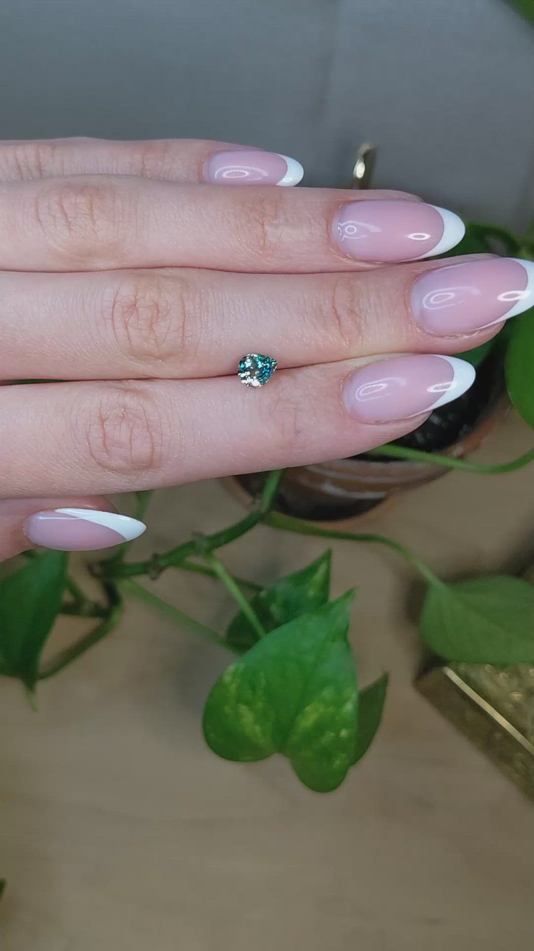 1.02 Ct. Bluish Green Sapphire from Montana Size Video