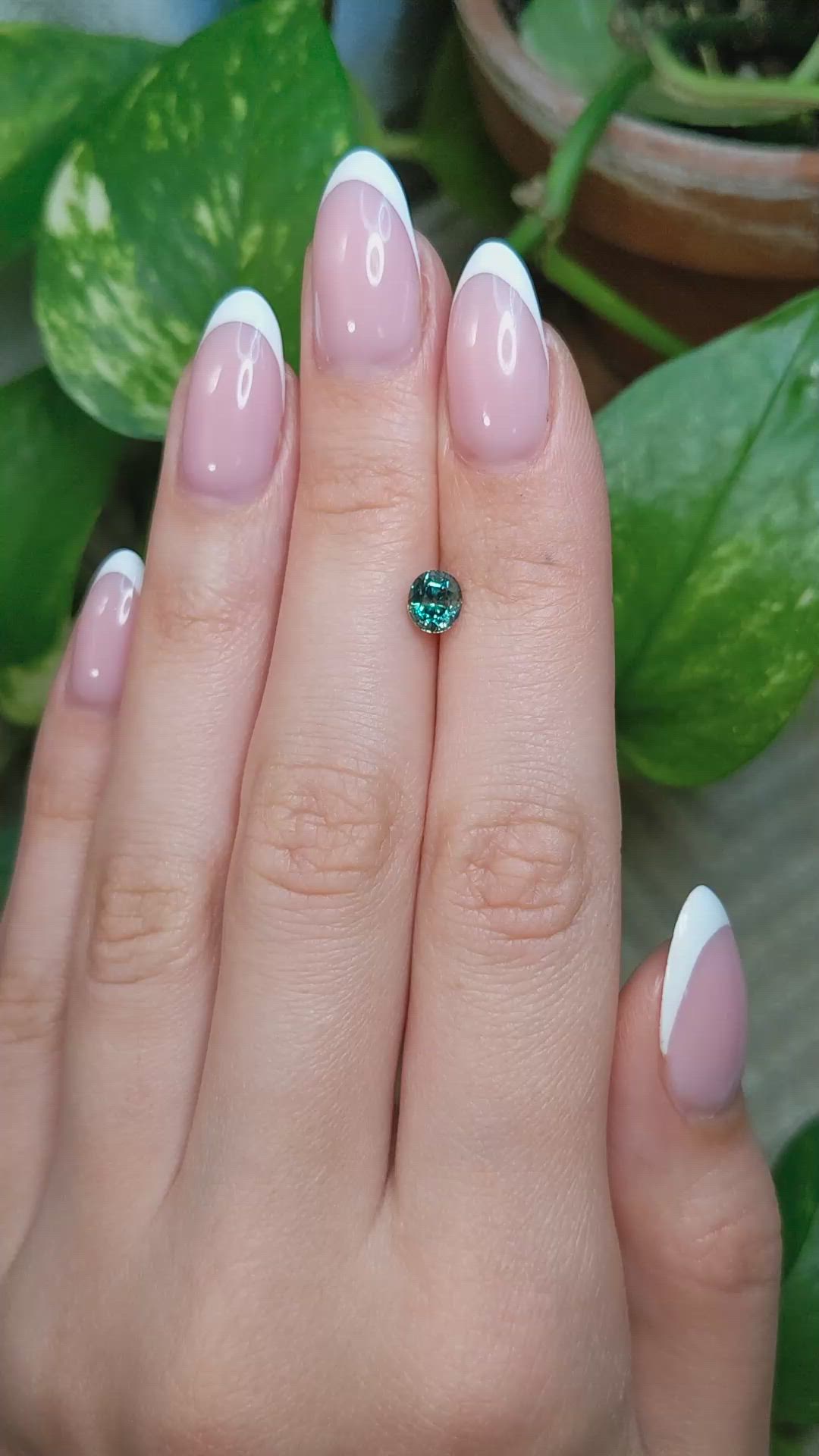1.07 Ct. Bluish Green Sapphire from Montana Size Video
