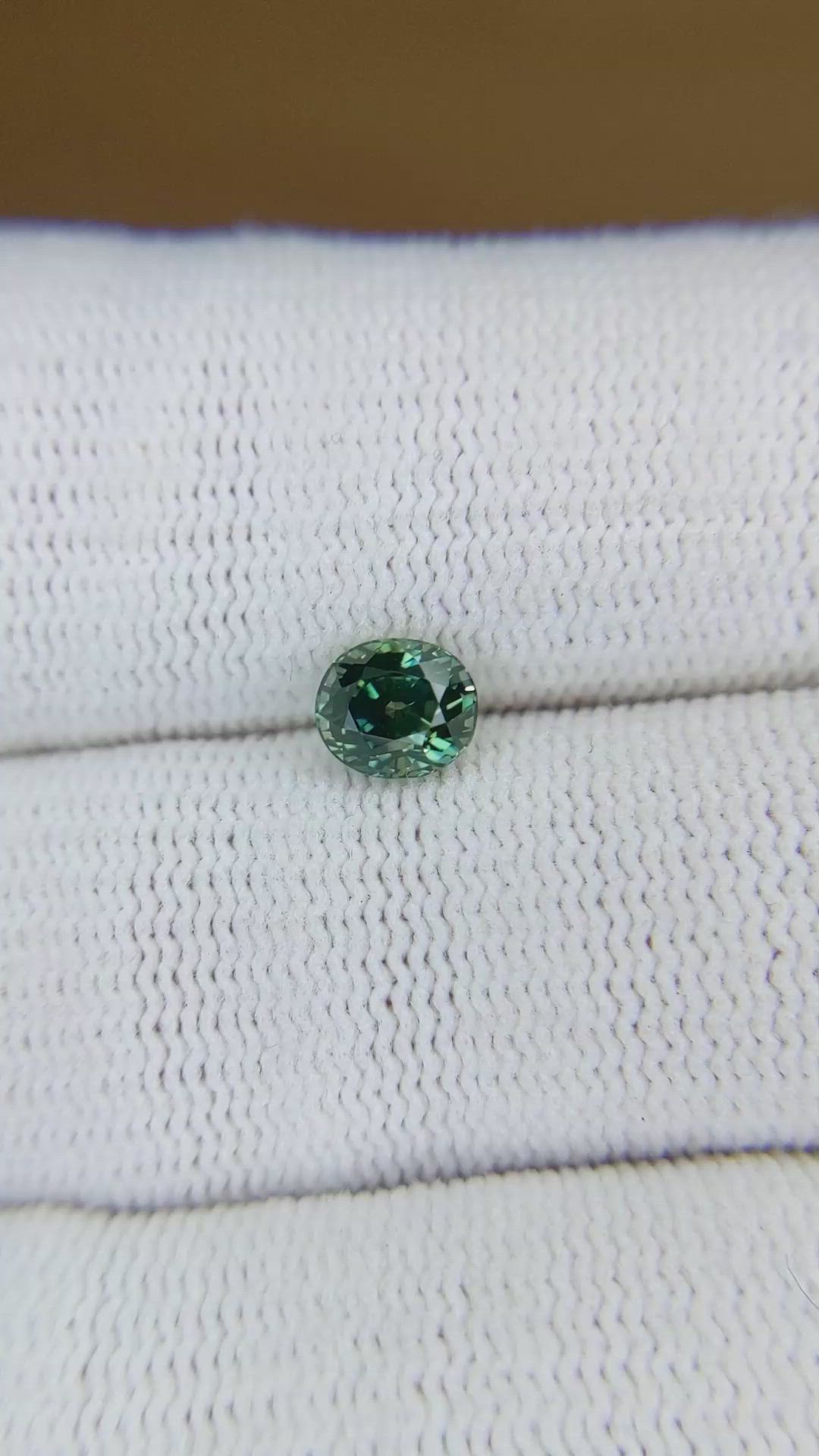 1.07 Ct. Bluish Green Sapphire from Montana Size Video