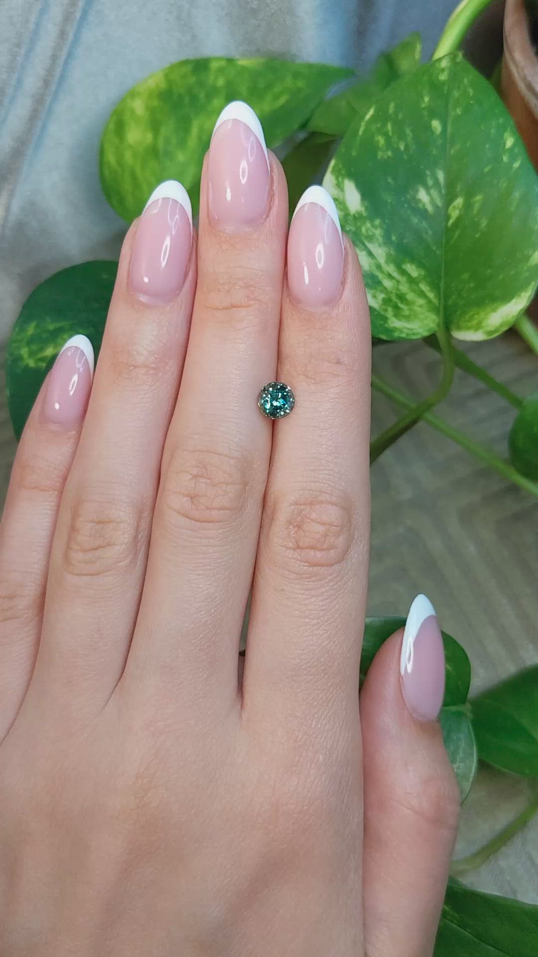 1.39 Ct. Bluish Green Sapphire from Montana Size Video