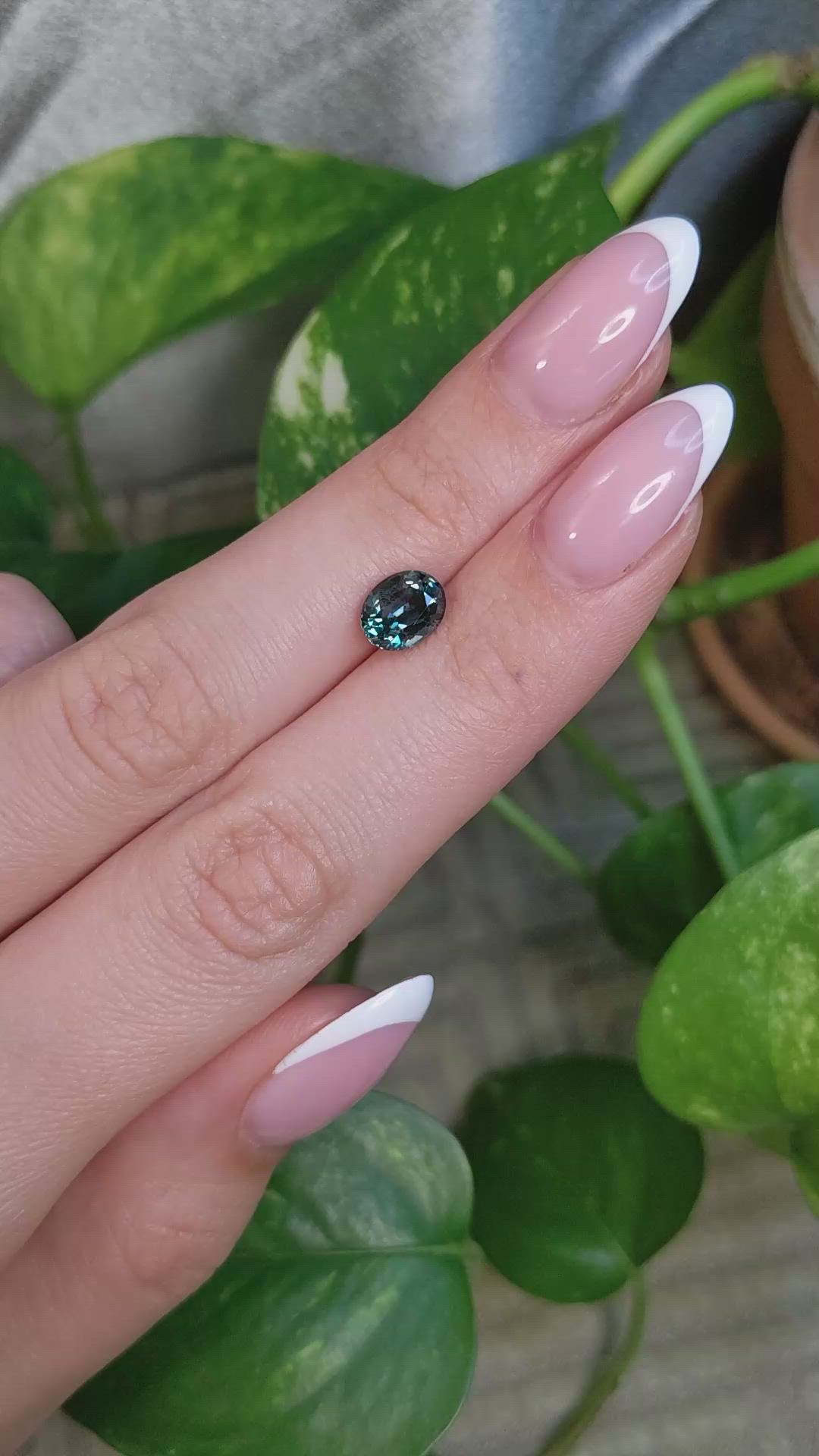 2.03 Ct. Bluish Green Sapphire from Montana Size Video