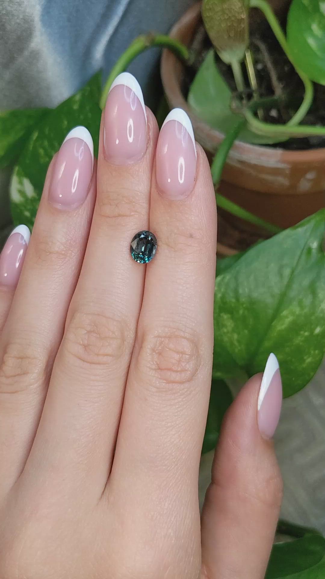 2.03 Ct. Bluish Green Sapphire from Montana Size Video