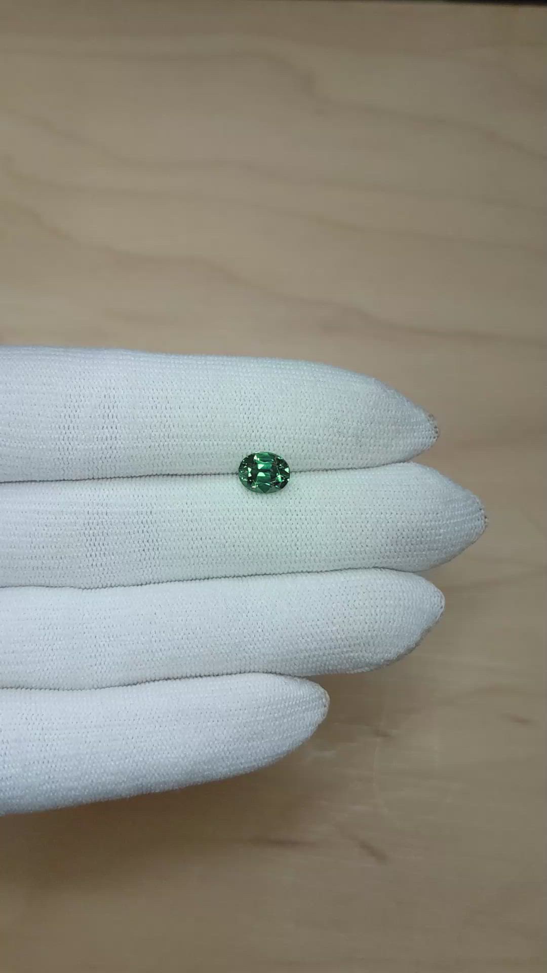 2.03 Ct. Bluish Green Sapphire from Montana Size Video