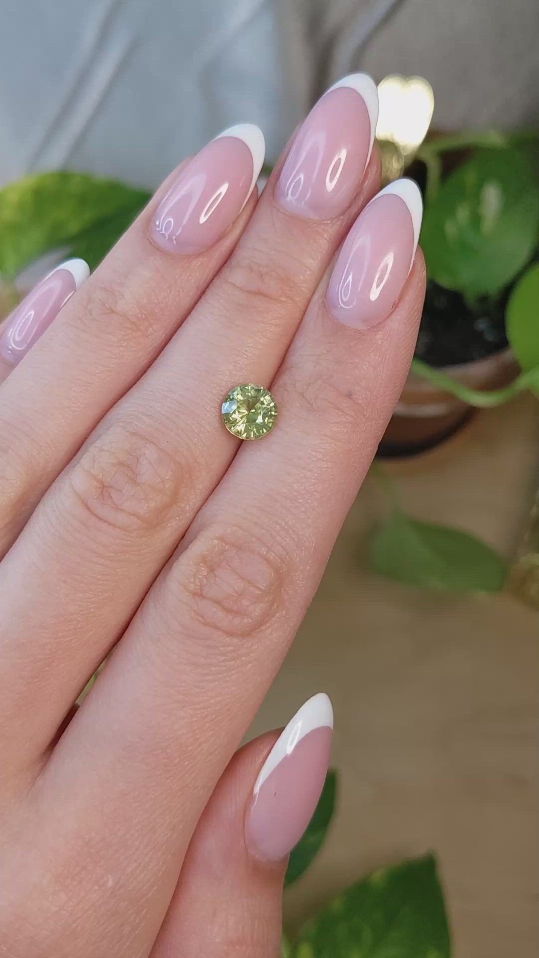 2.00 Ct. Yellowish Green Sapphire from Montana Size Video