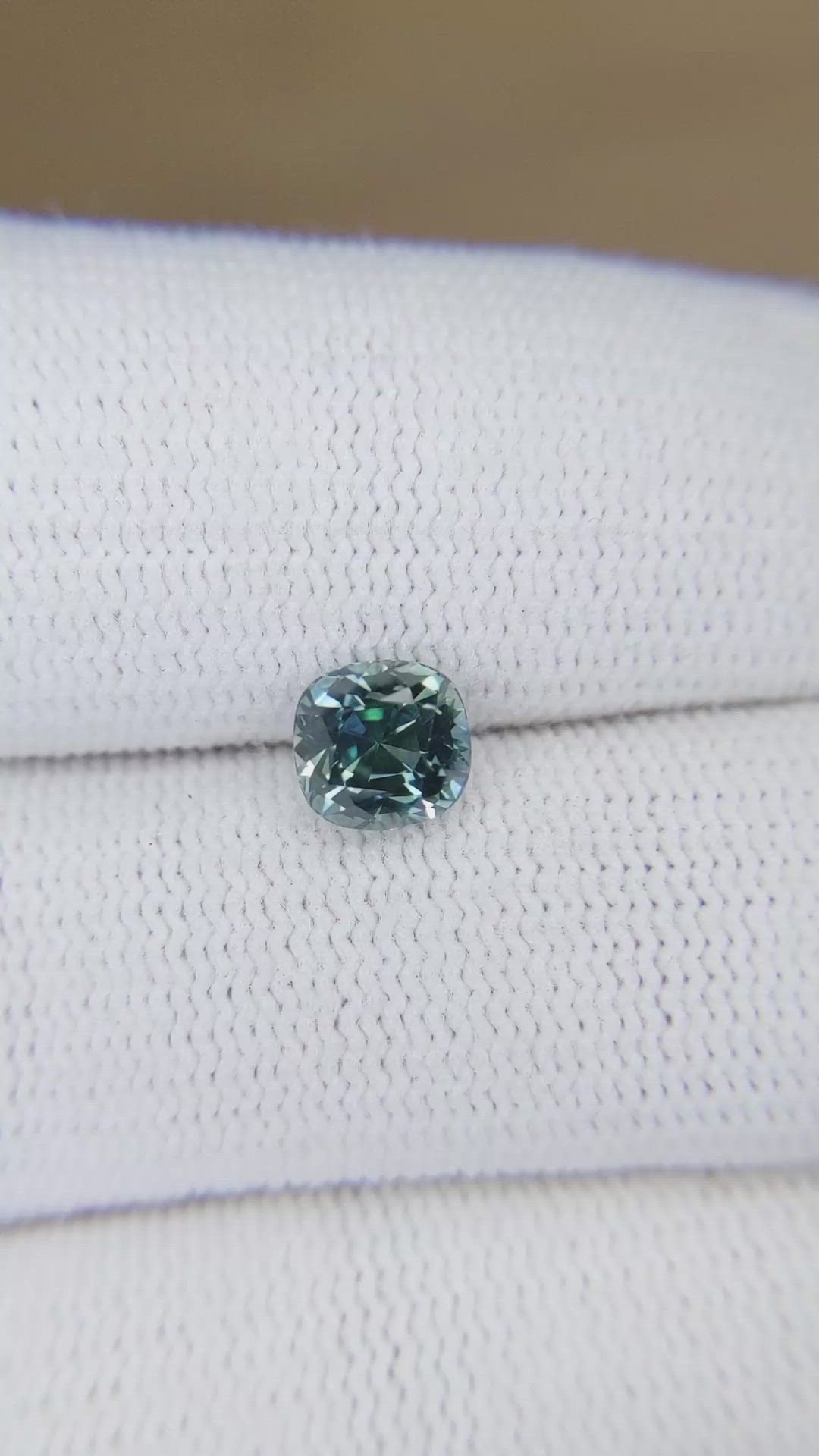 1.50 Ct. Greenish Blue Sapphire from Montana Size Video