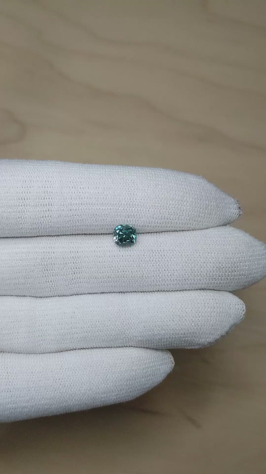 1.50 Ct. Greenish Blue Sapphire from Montana Size Video